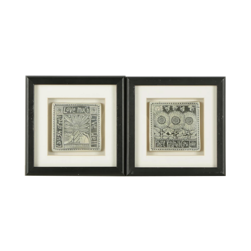 Collection of Marsha McCarthy Framed Drawings on Clay