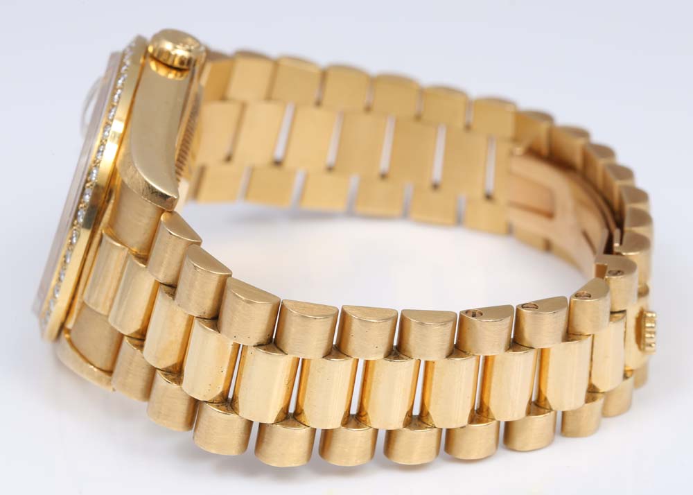 Rolex Oyster Perpetual Day-Date 18K Yellow Gold 1.32 CTW Diamond Watch