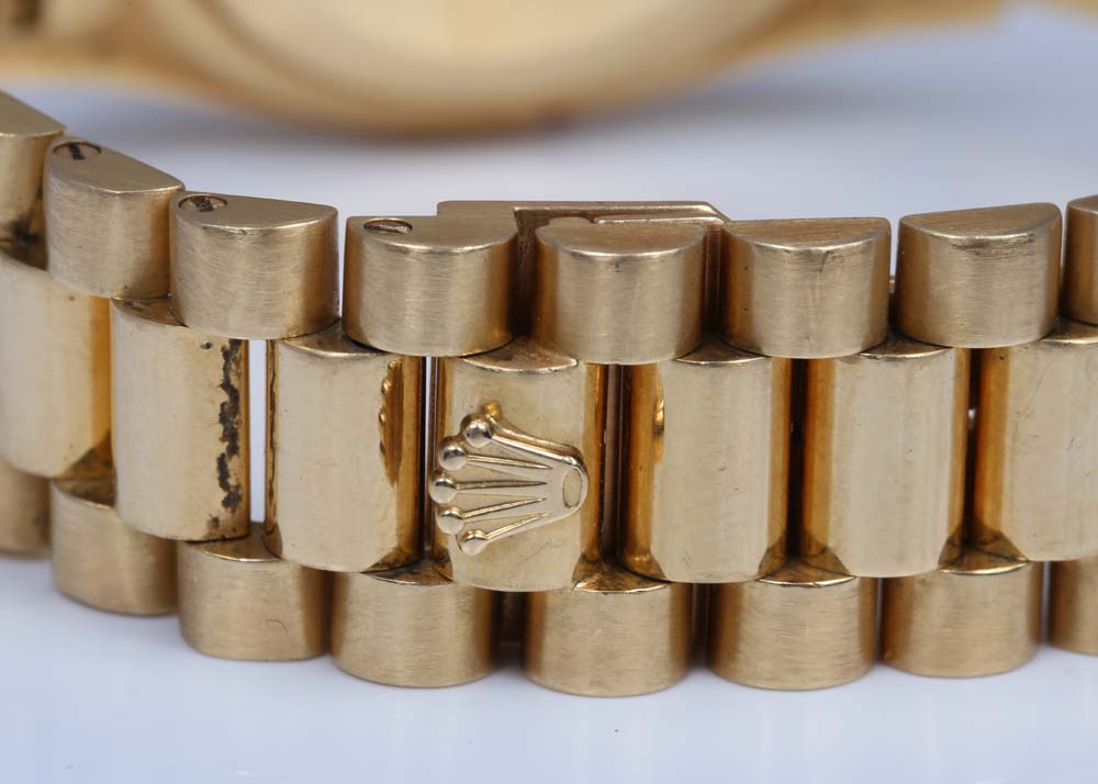 Rolex Oyster Perpetual Day-Date 18K Yellow Gold 1.32 CTW Diamond Watch