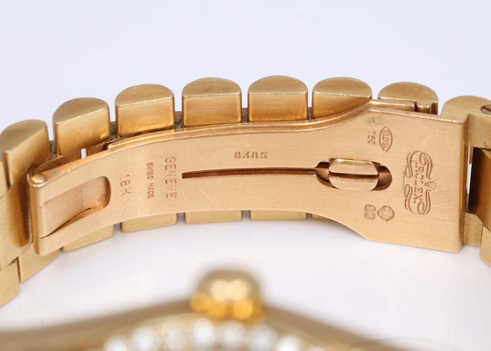 Rolex Oyster Perpetual Day-Date 18K Yellow Gold 1.32 CTW Diamond Watch