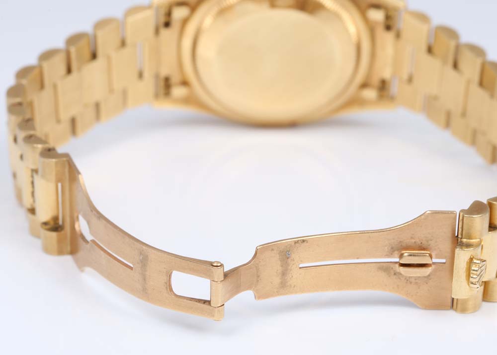 Rolex Oyster Perpetual Day-Date 18K Yellow Gold 1.32 CTW Diamond Watch