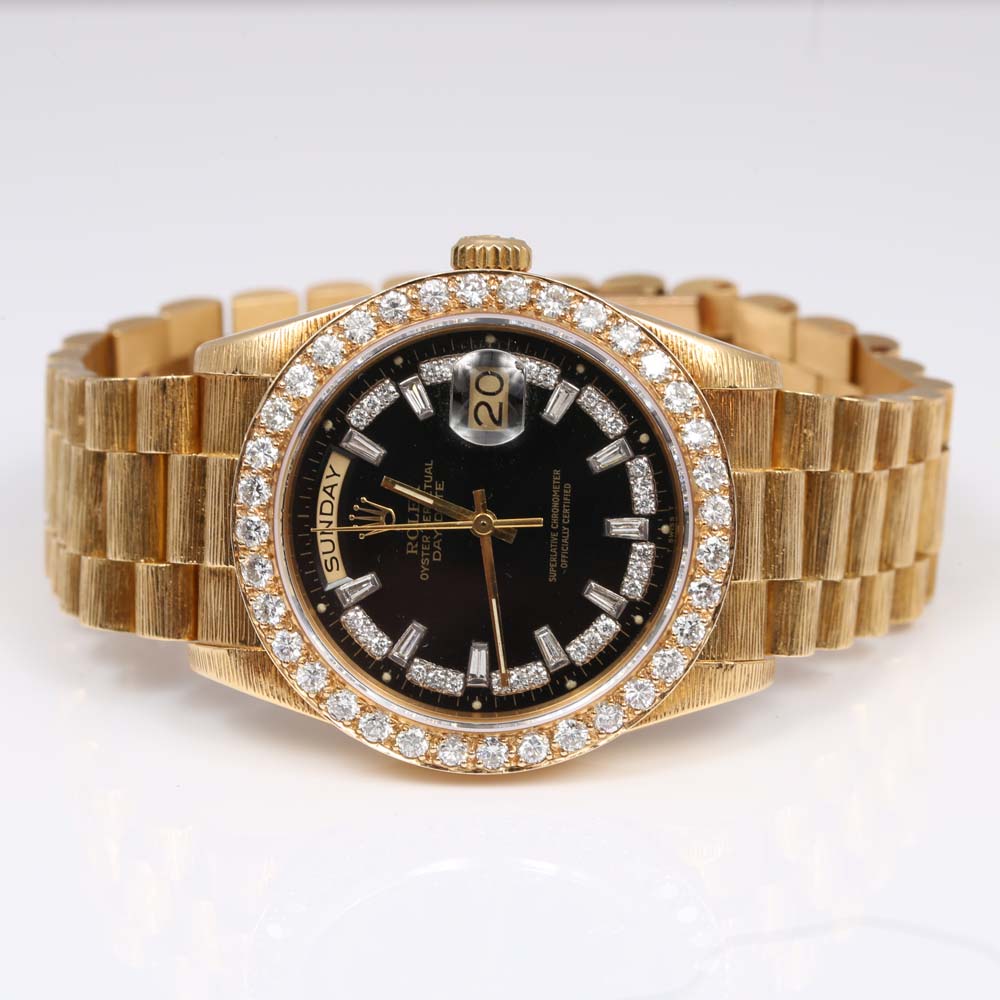 Rolex Oyster Perpetual Day-Date 18K Yellow Gold and 2.72 CTW Diamond Watch