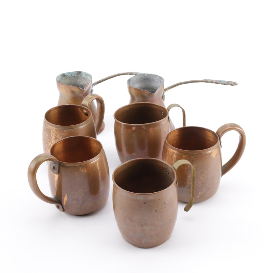 West Bend Copper Cups and Turkish "Cezve" Coffee Pots