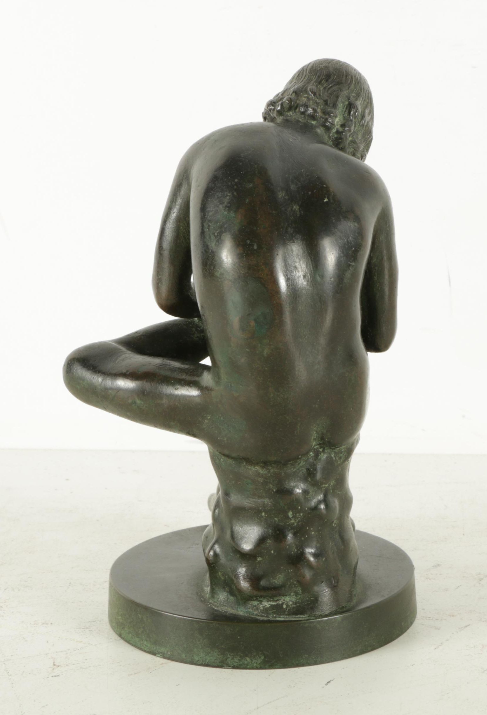 Vintage Reproduction Brass Sculpture of "Boy With Thorn"