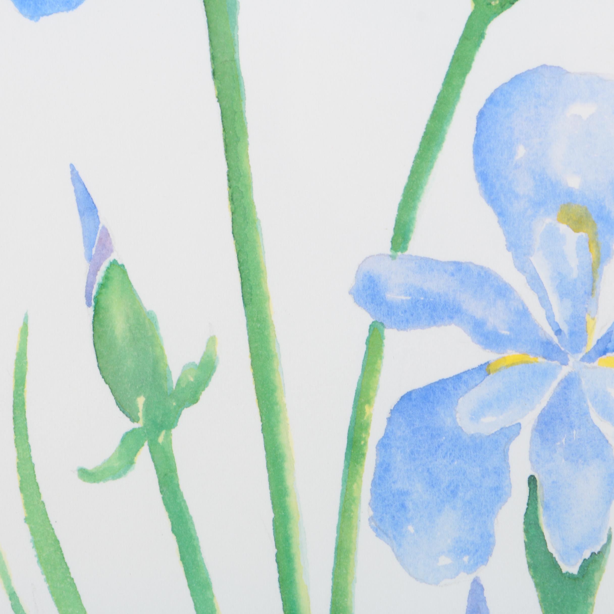 S. Libby Watercolor Paintings on Paper of Irises