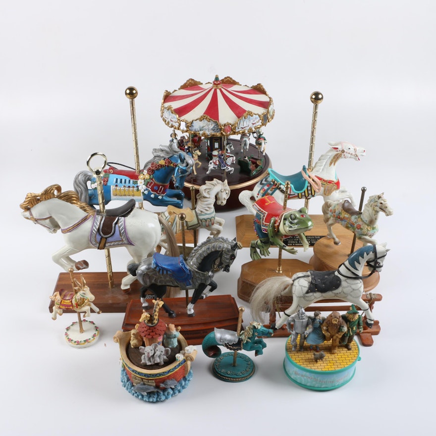 Carousel Horse Figurines and Music Boxes Including Willitts