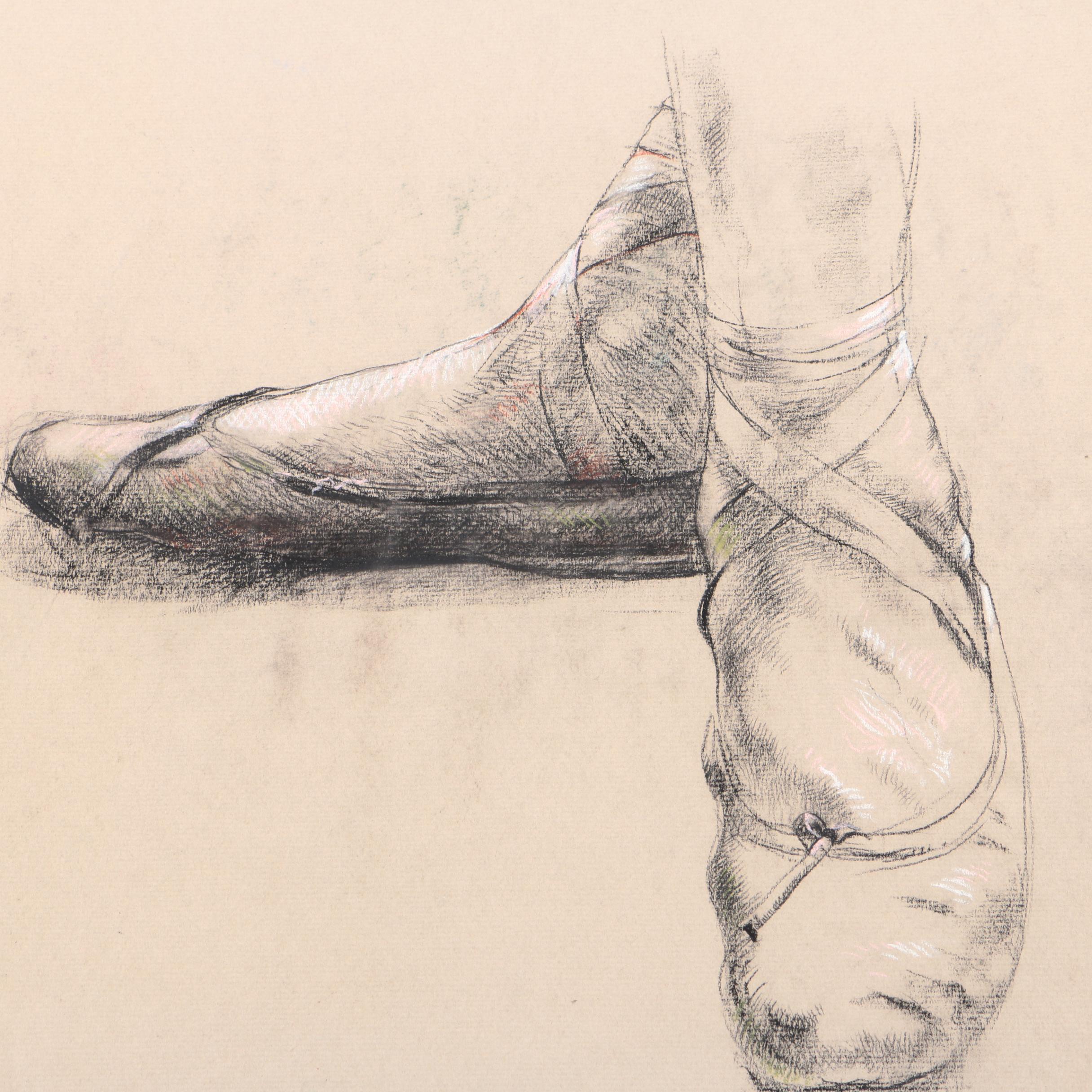 Louise E. Marianetti Charcoal and Pastel Drawing