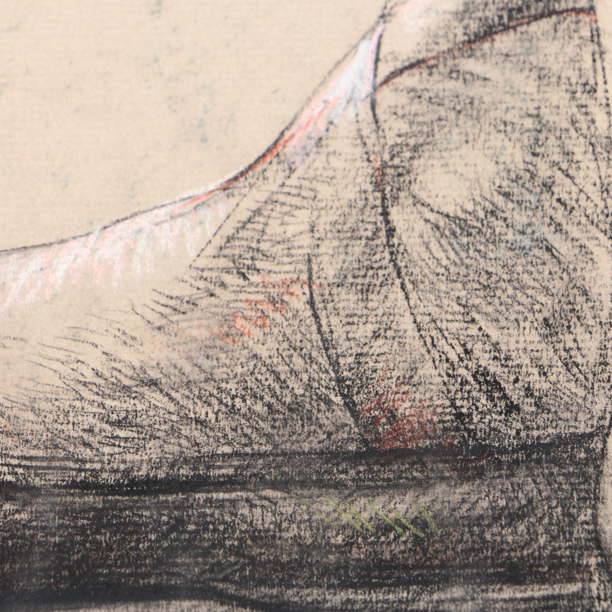 Louise E. Marianetti Charcoal and Pastel Drawing