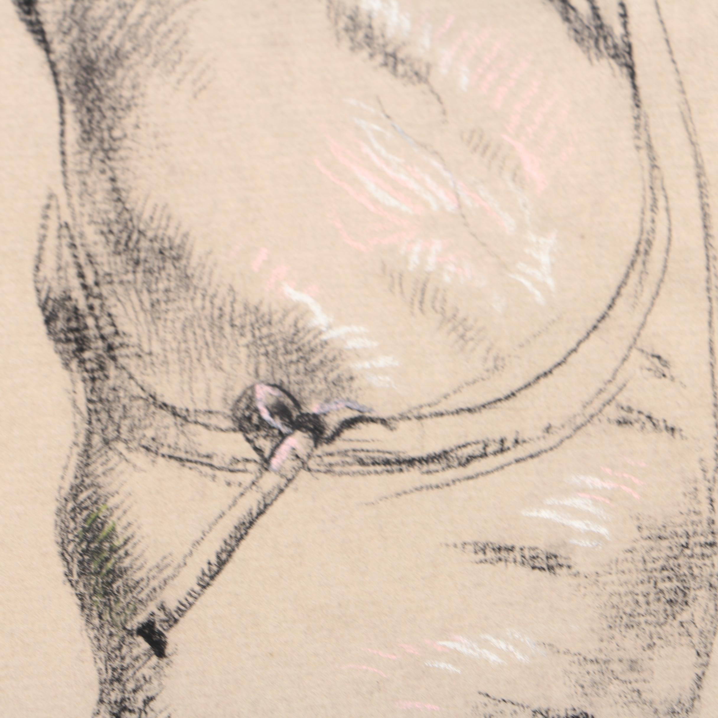 Louise E. Marianetti Charcoal and Pastel Drawing