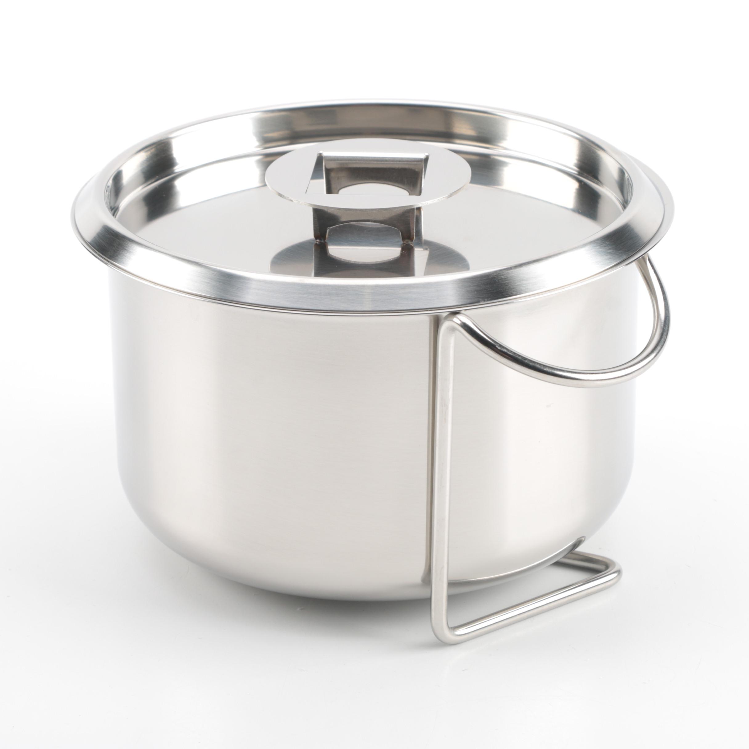 Stelton of Denmark Stainless Steel Pot with Lid and Wire Stand