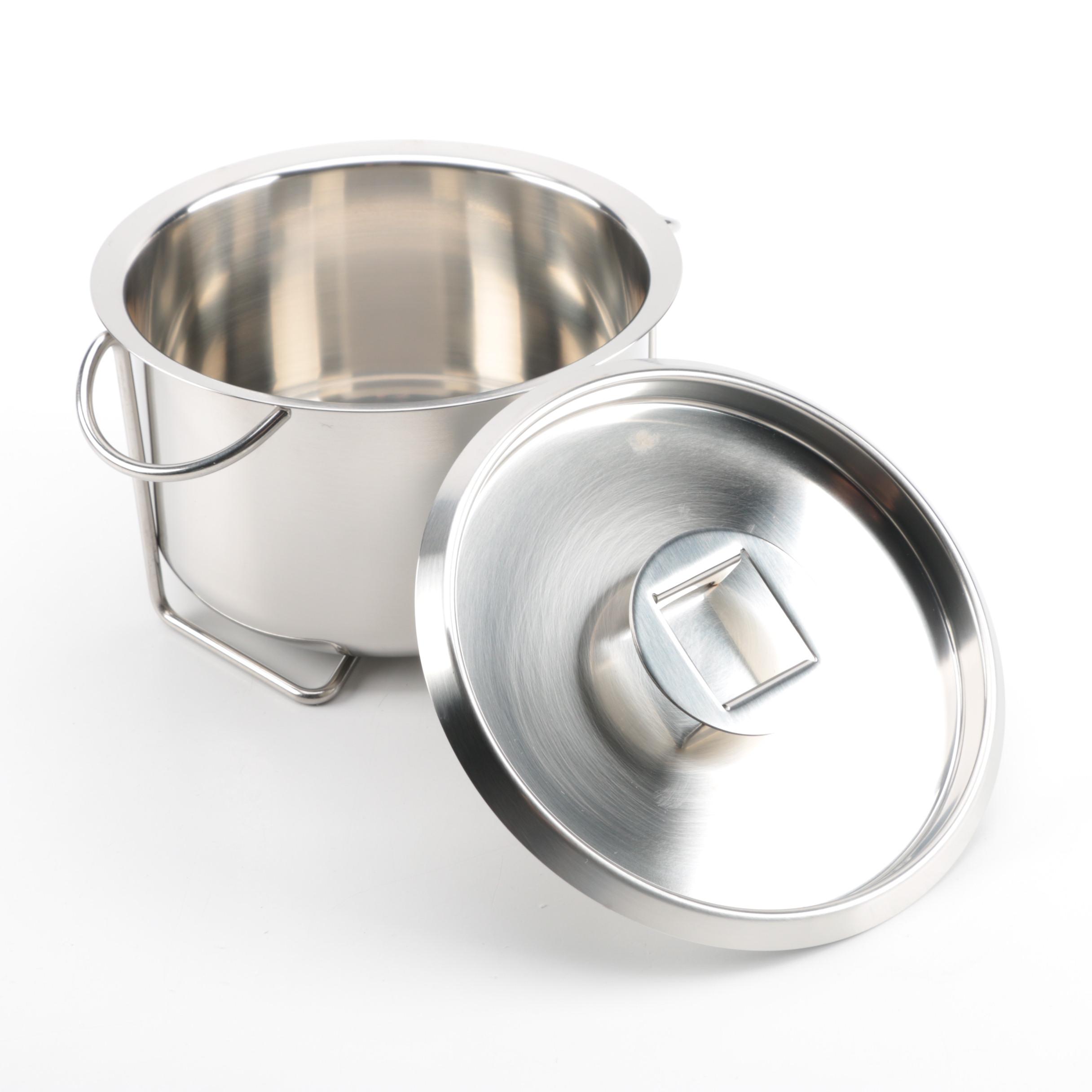 Stelton of Denmark Stainless Steel Pot with Lid and Wire Stand
