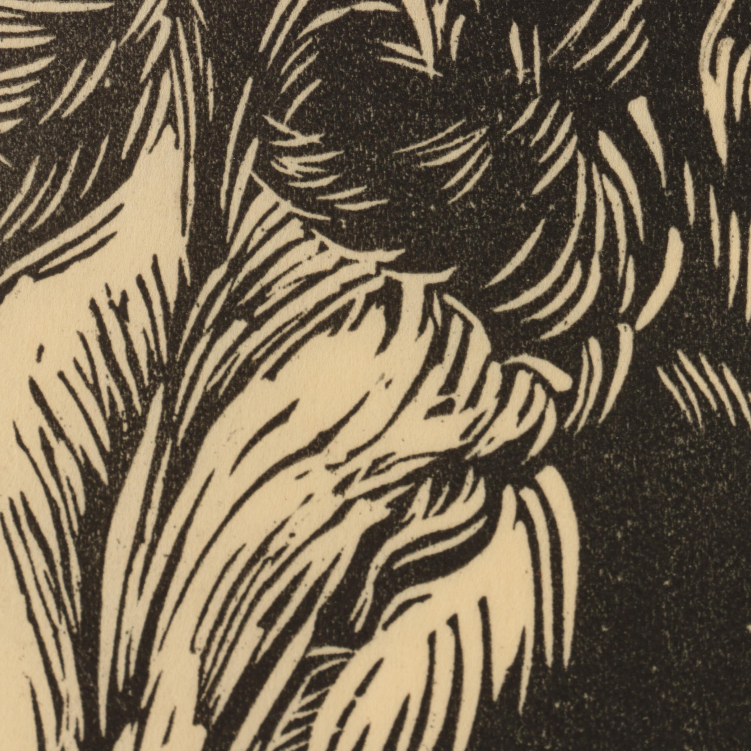 Woodcut Attributed to Edna Martin of Mule's Head