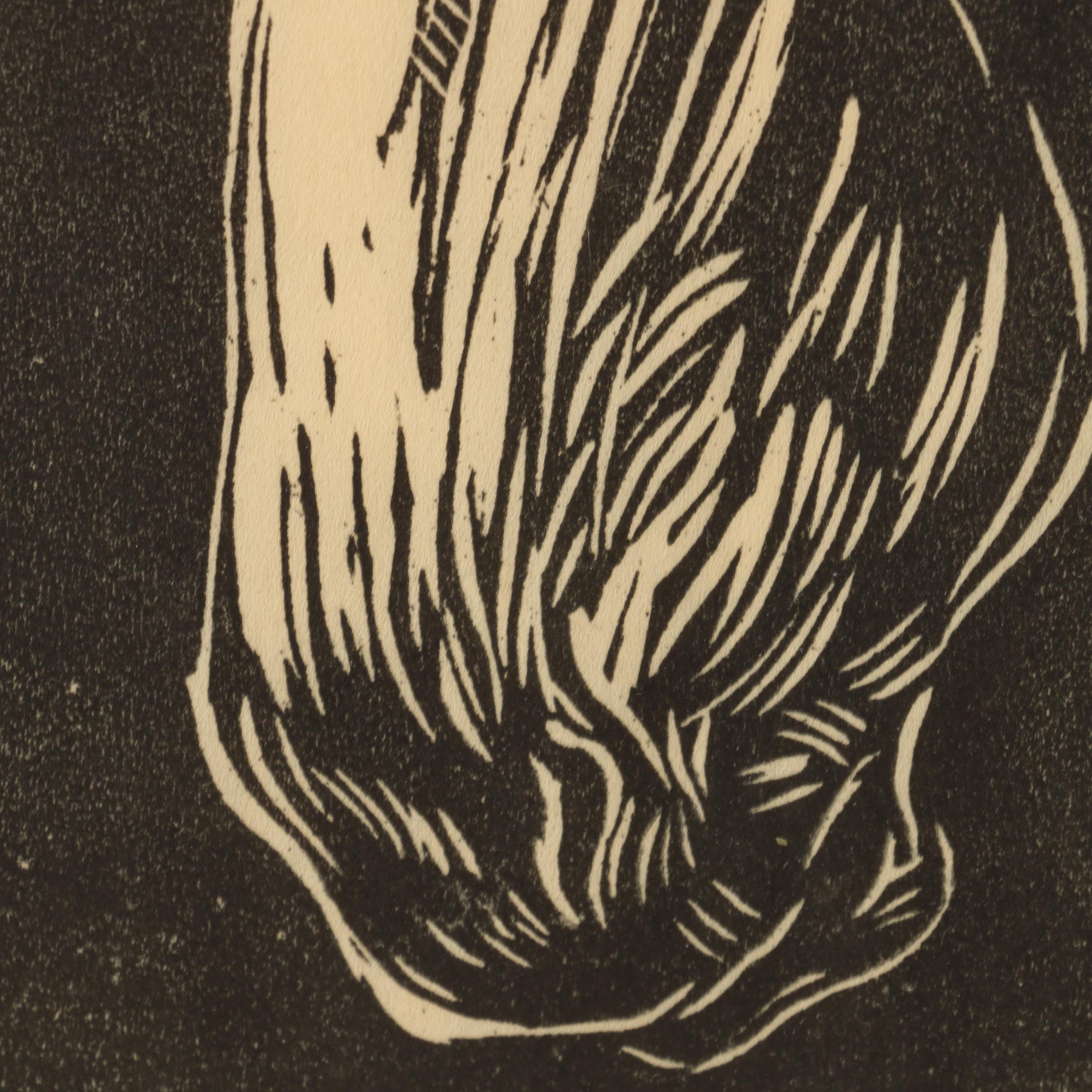 Woodcut Attributed to Edna Martin of Mule's Head