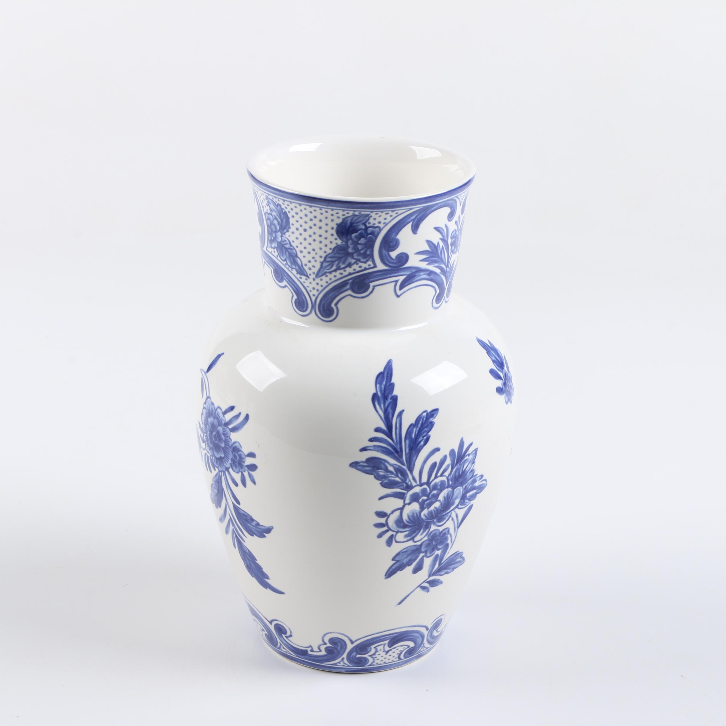 Vintage Tiffany & Co. "Tiffany Delft" Ceramic Vase