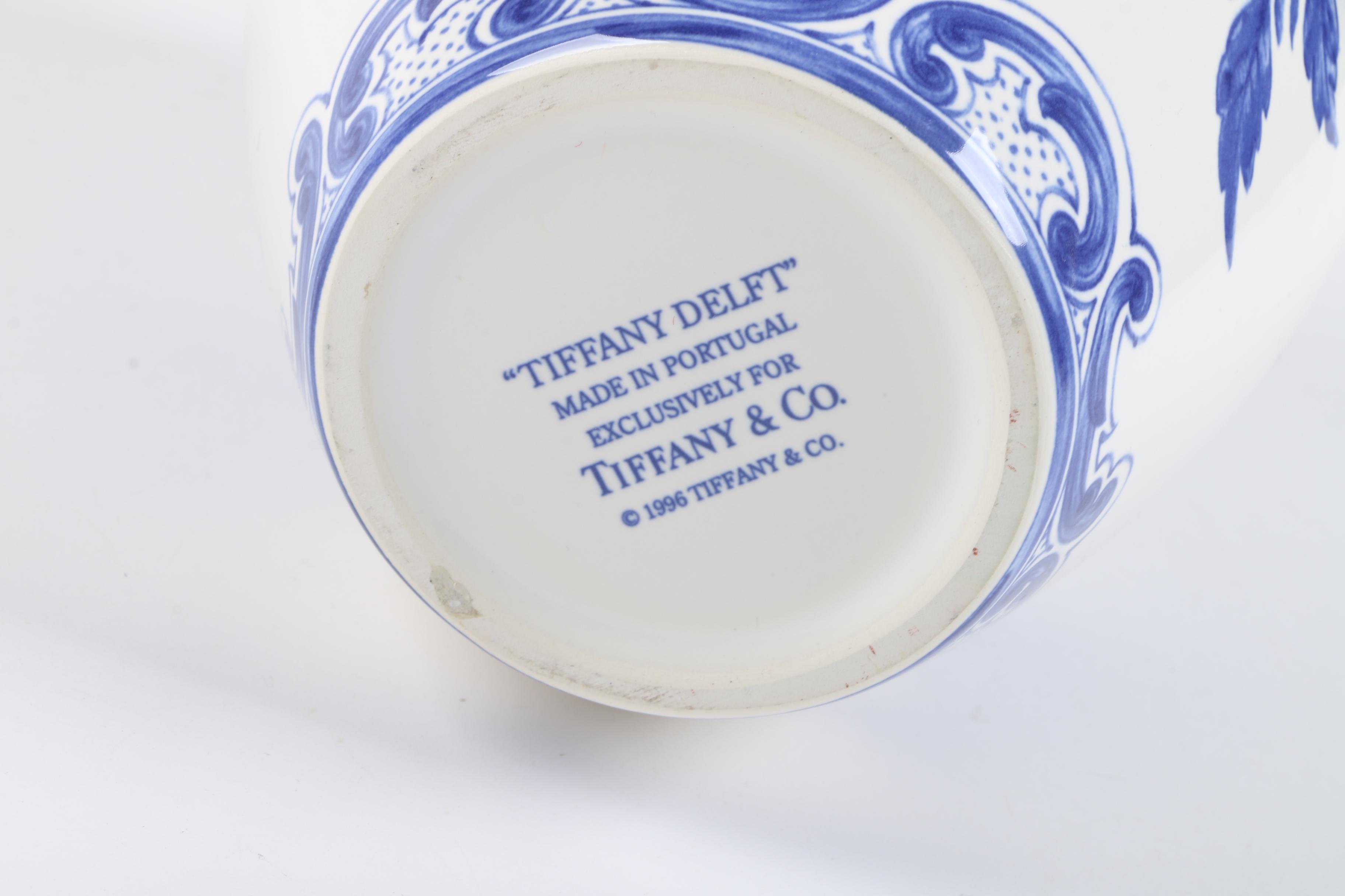 Vintage Tiffany & Co. "Tiffany Delft" Ceramic Vase