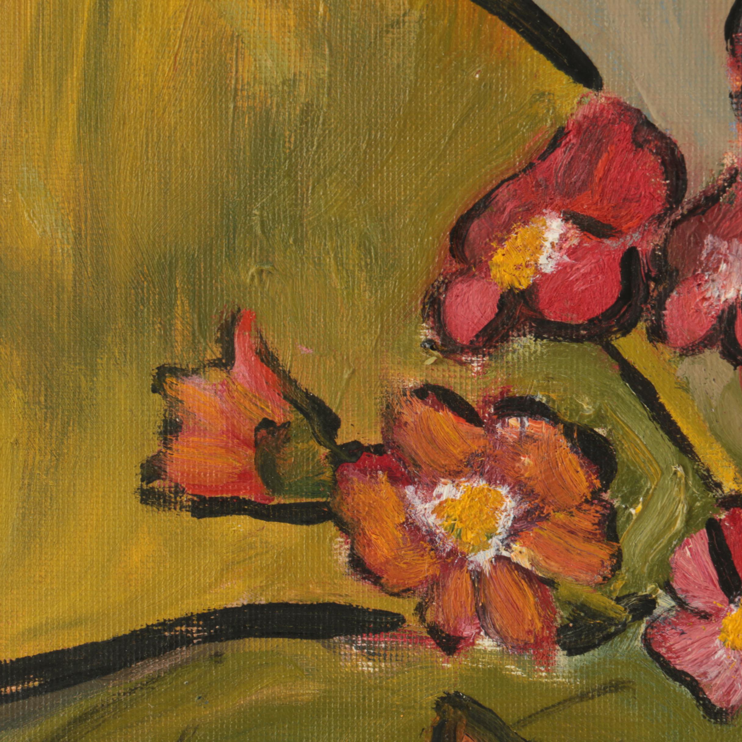 Acrylic Painting on Canvasboard of Flowers