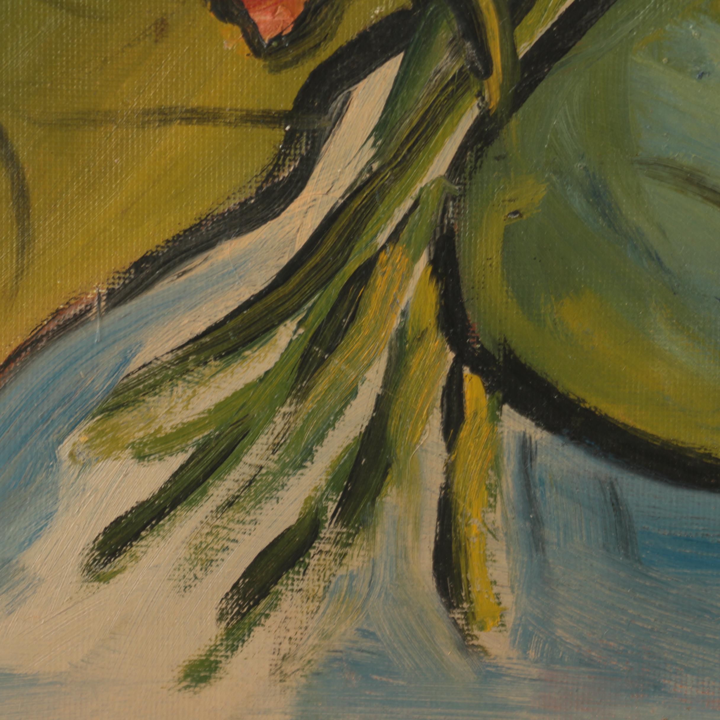 Acrylic Painting on Canvasboard of Flowers