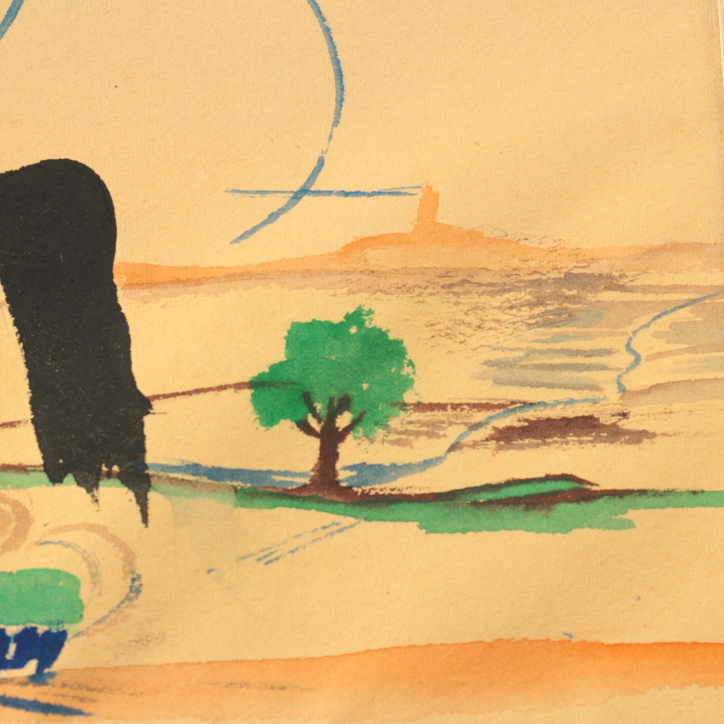 Pueblo Native American Watercolor Paintings