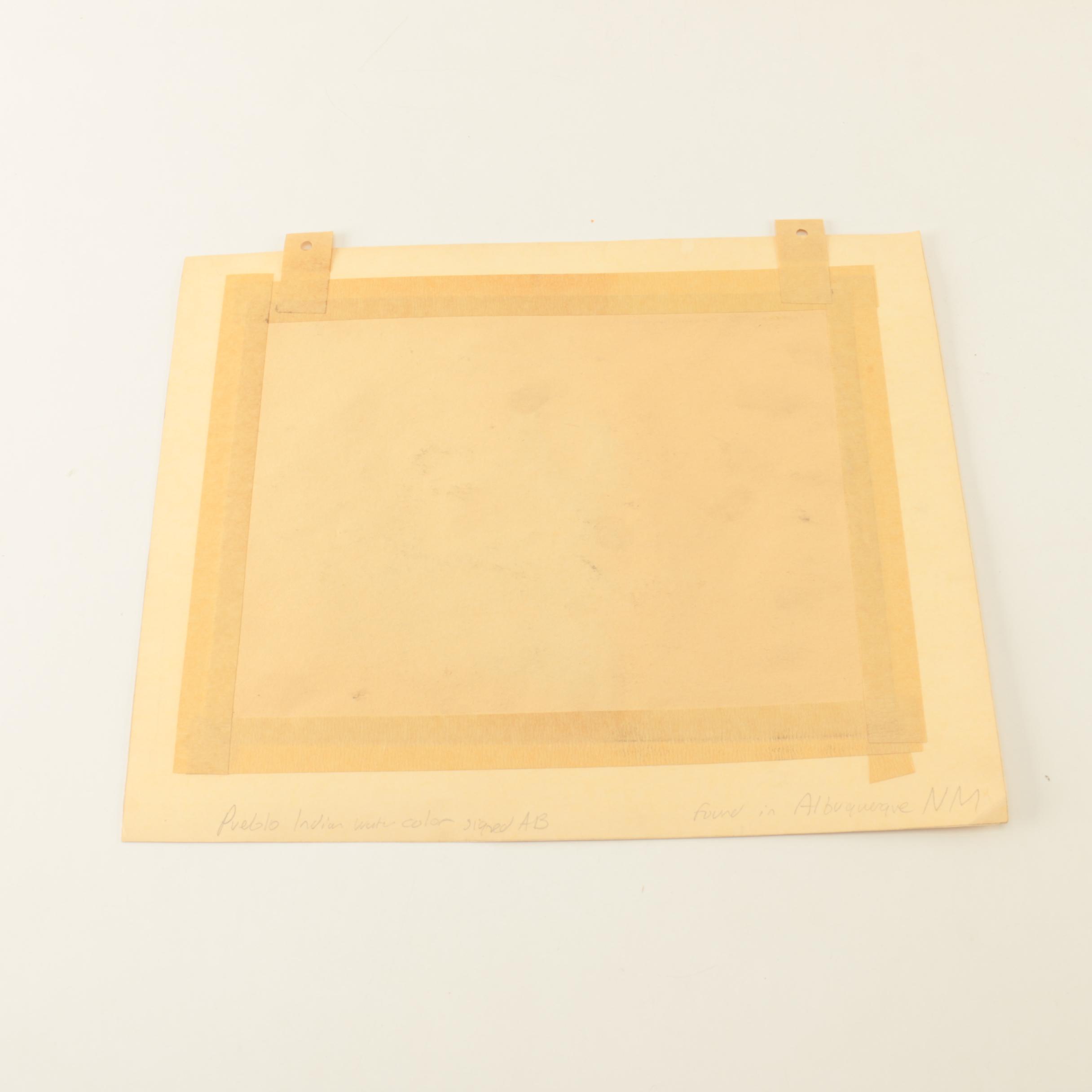 Pueblo Native American Watercolor Paintings