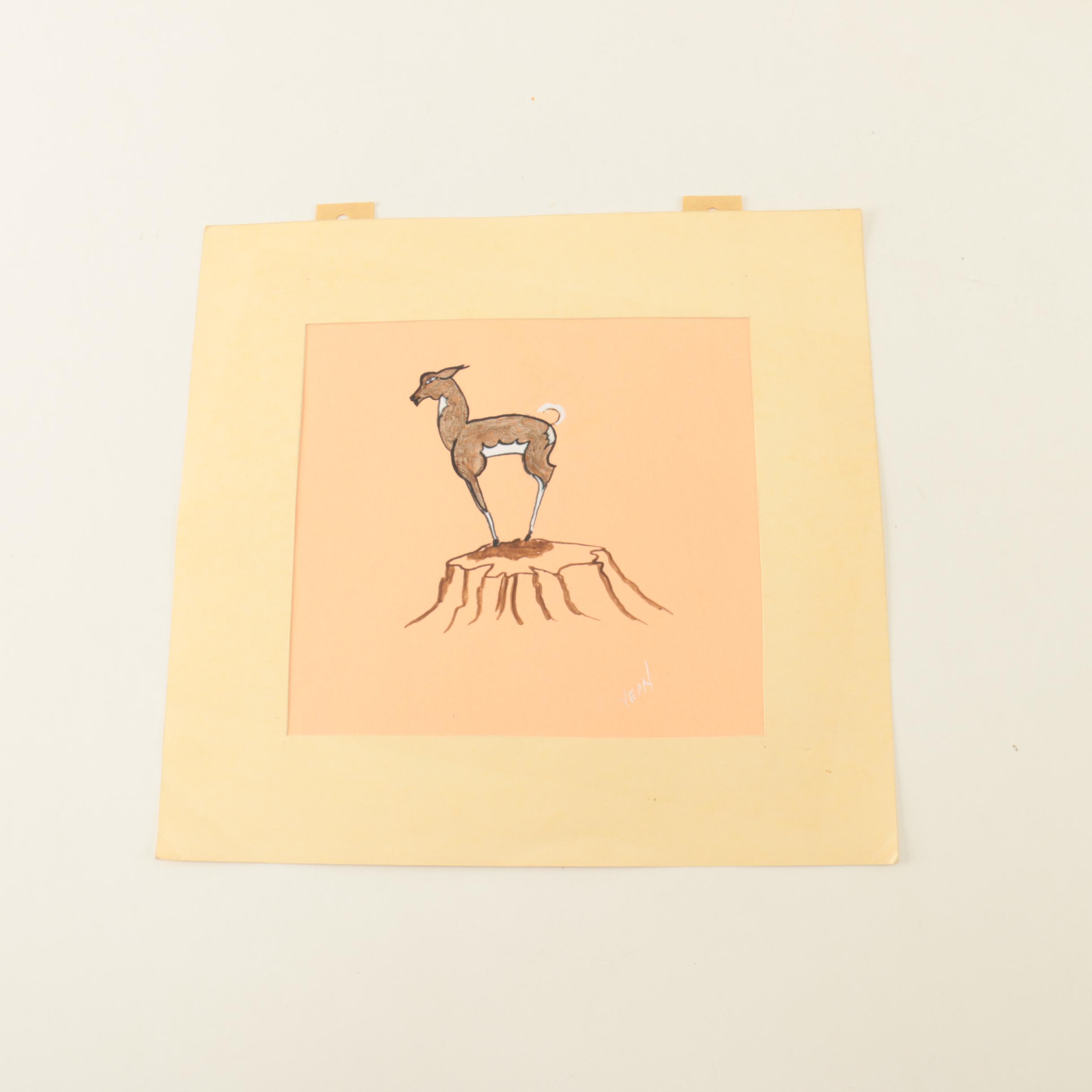 Pueblo Native American Watercolor Paintings