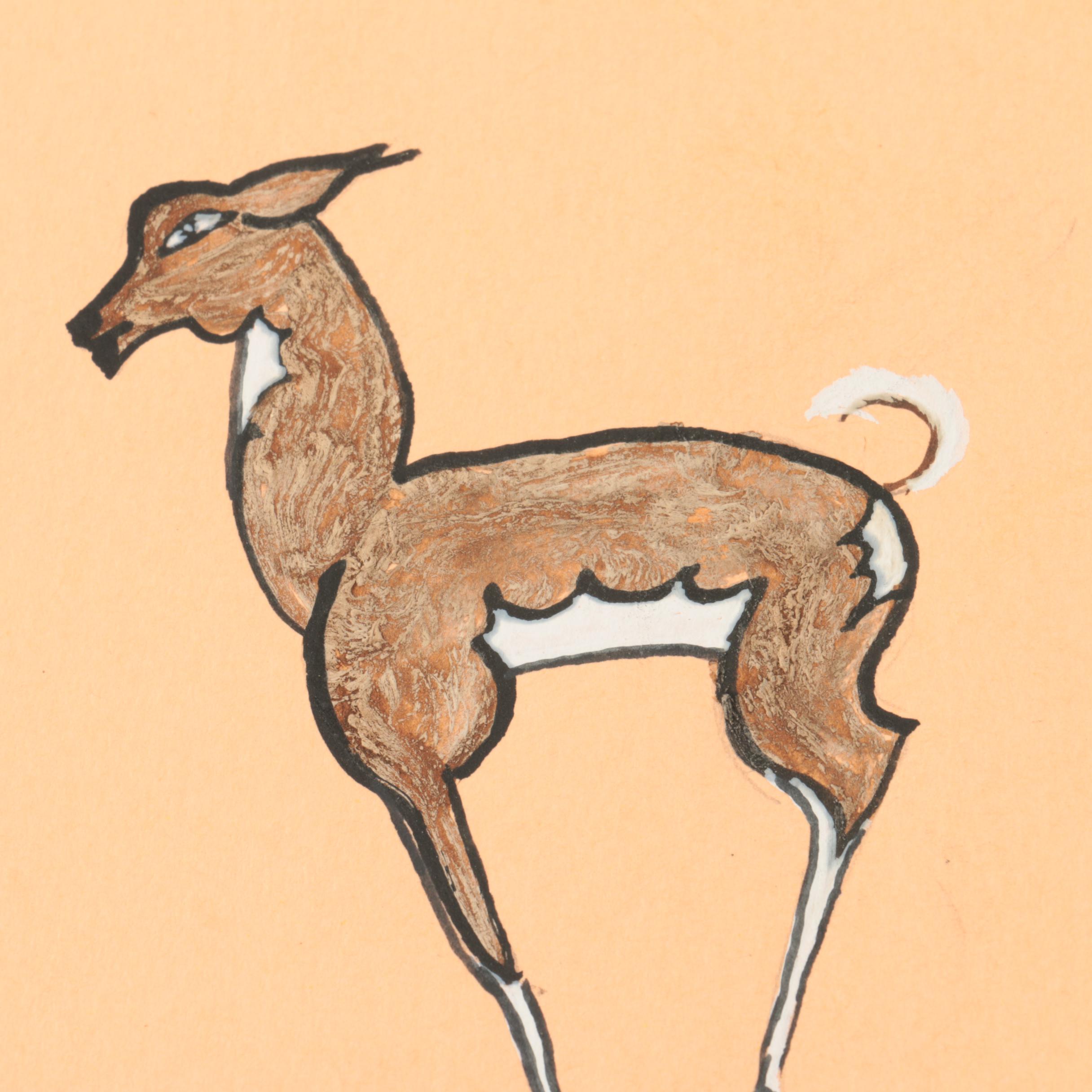 Pueblo Native American Watercolor Paintings