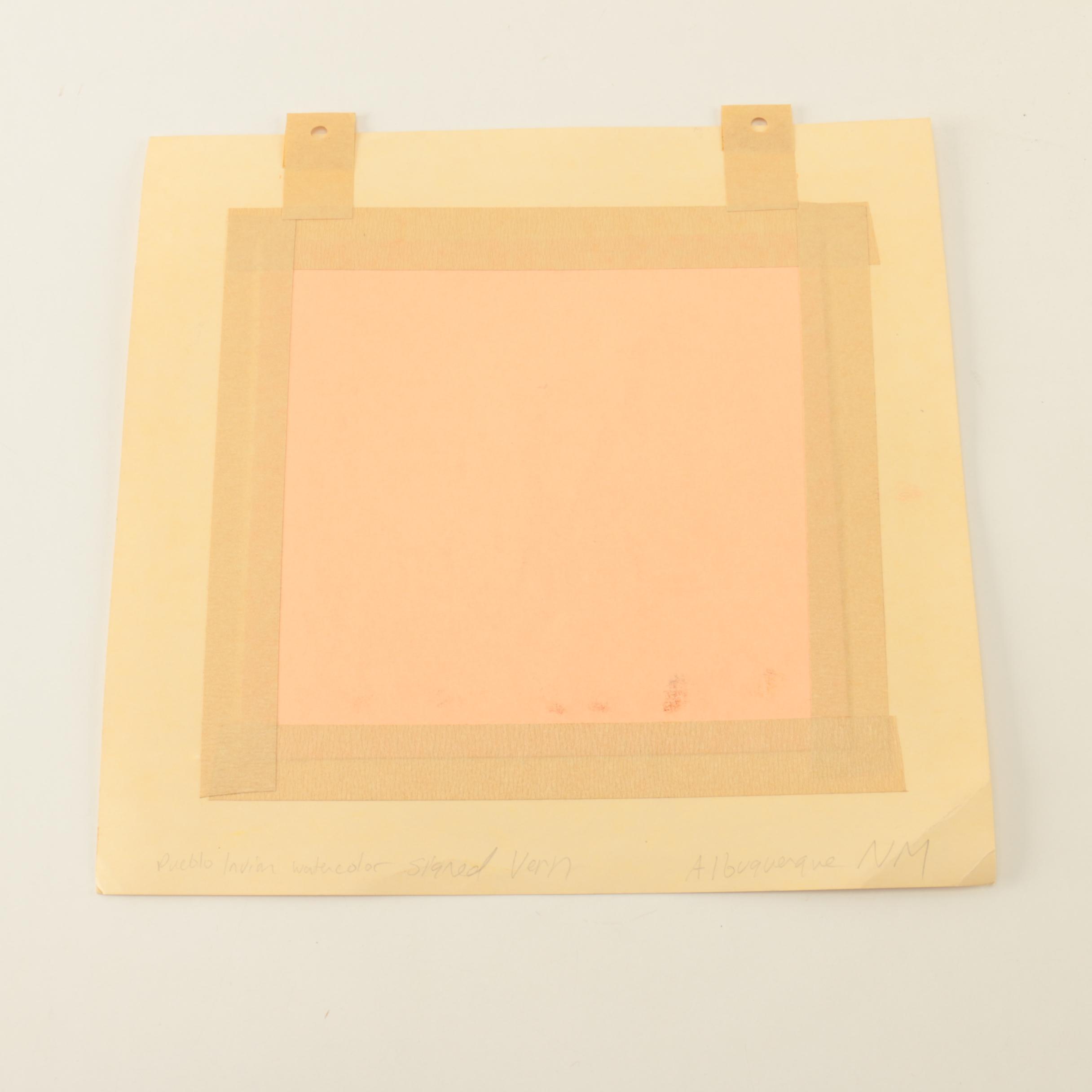 Pueblo Native American Watercolor Paintings