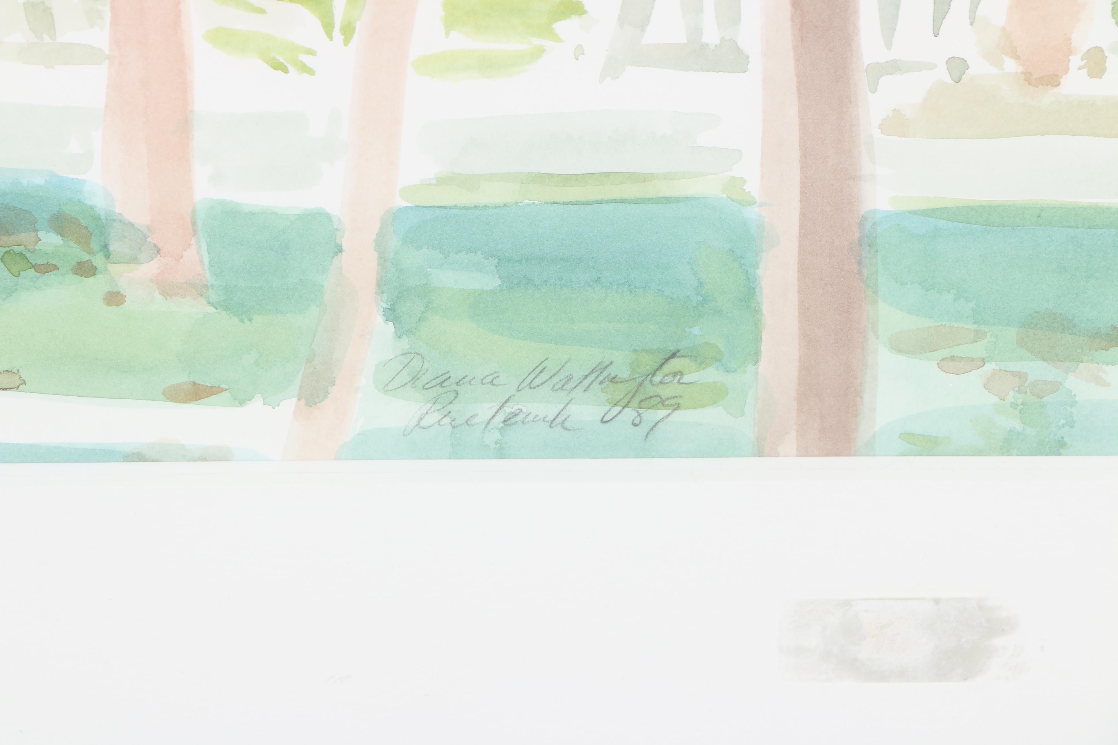 Watercolor Painting on Paper of City Street