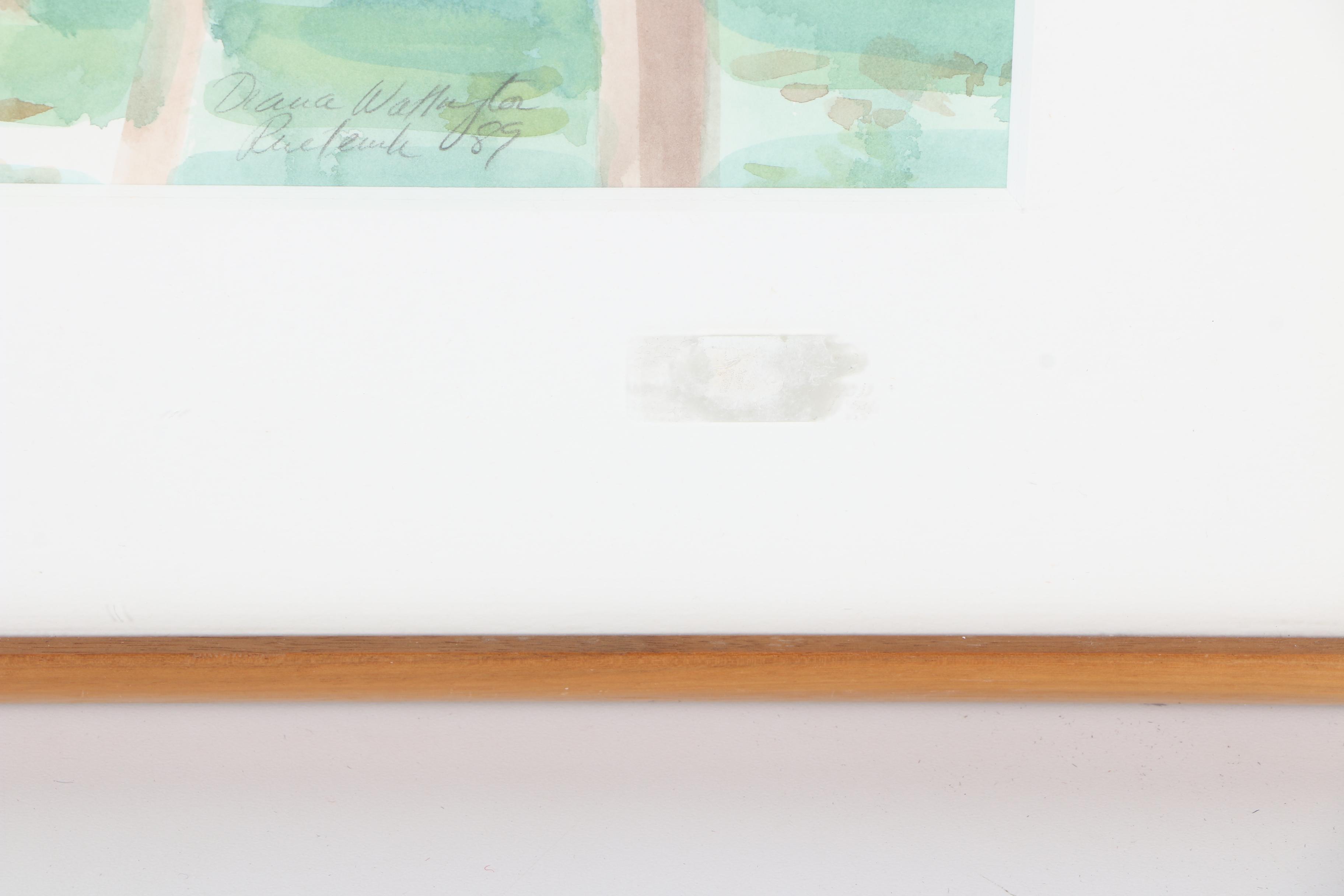 Watercolor Painting on Paper of City Street