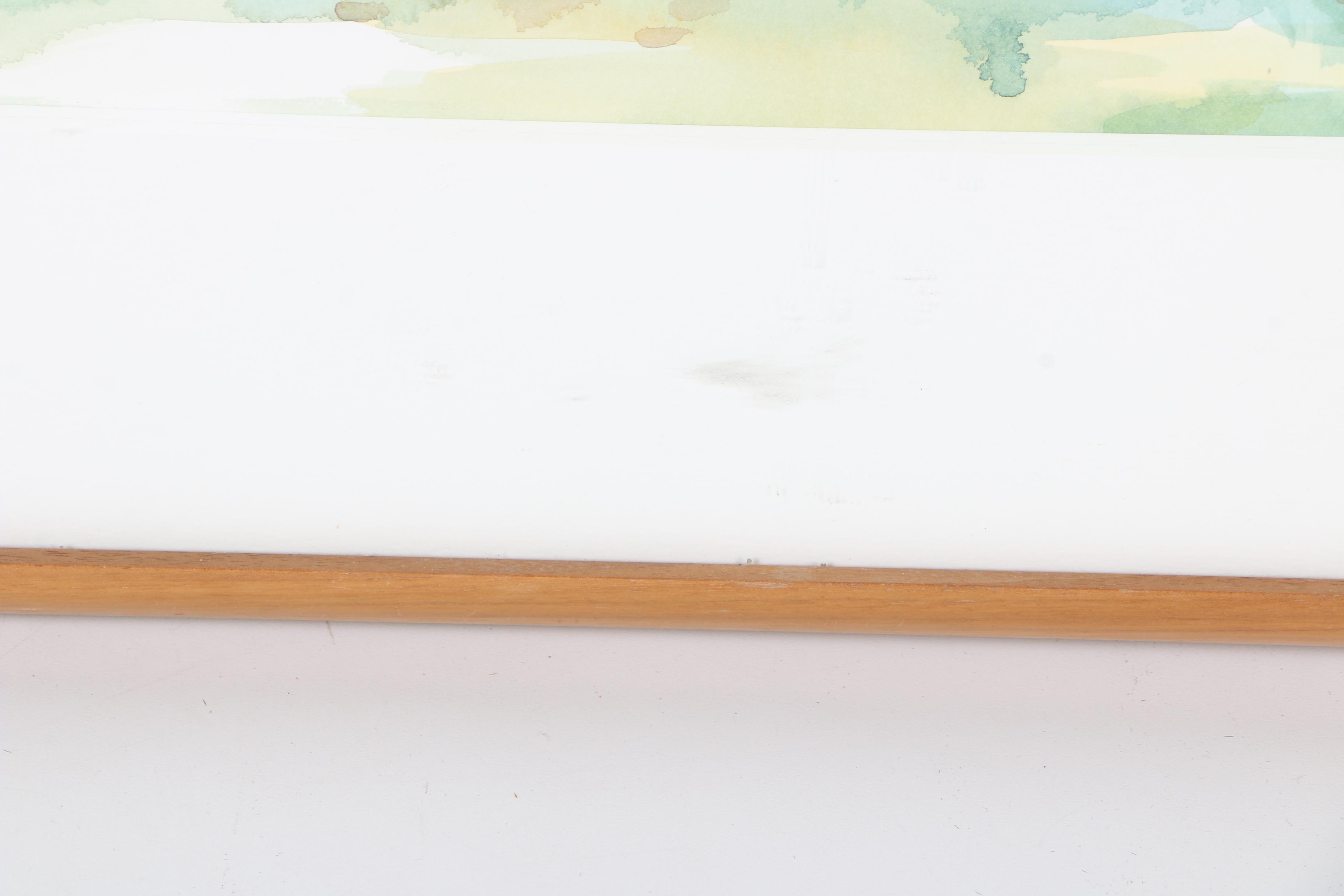 Watercolor Painting on Paper of City Street