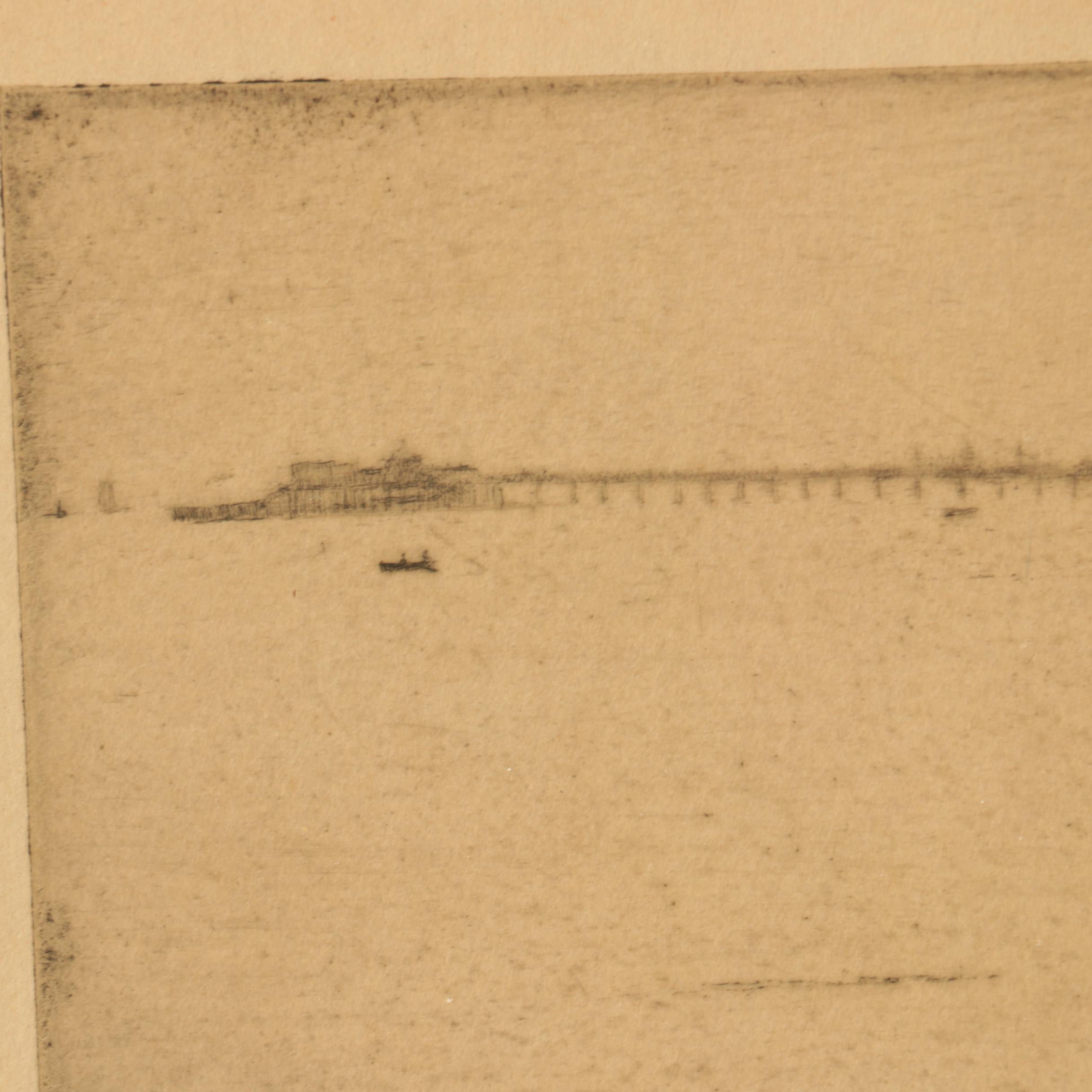 Ernest Stephen Lumsden Etching "The Pier"