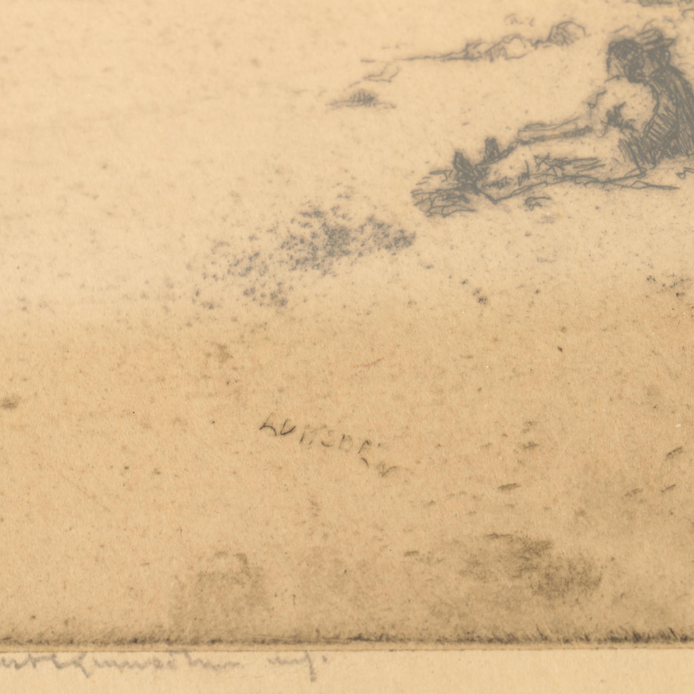 Ernest Stephen Lumsden Etching "The Pier"