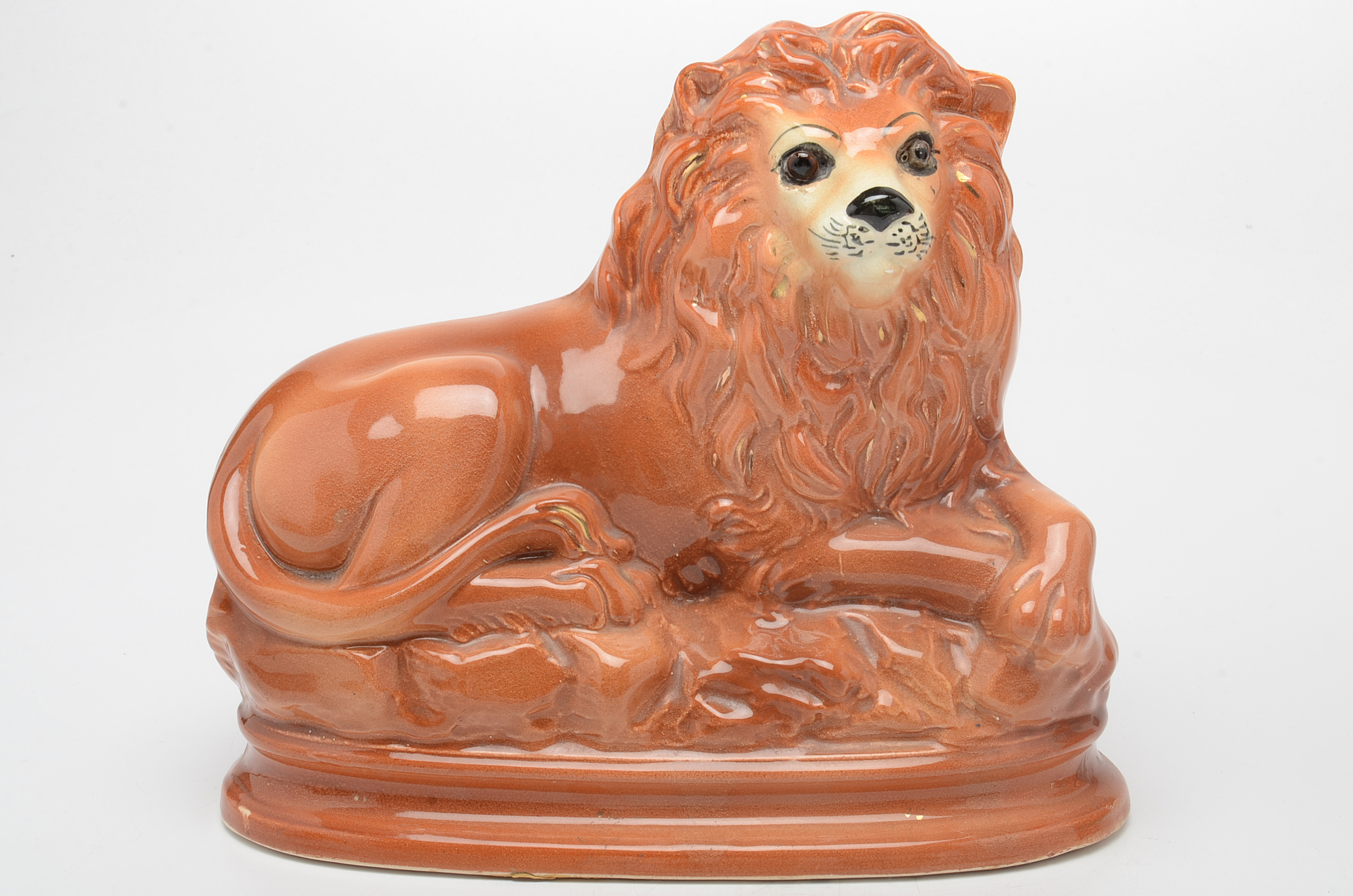 Recumbent Staffordshire Style Lions