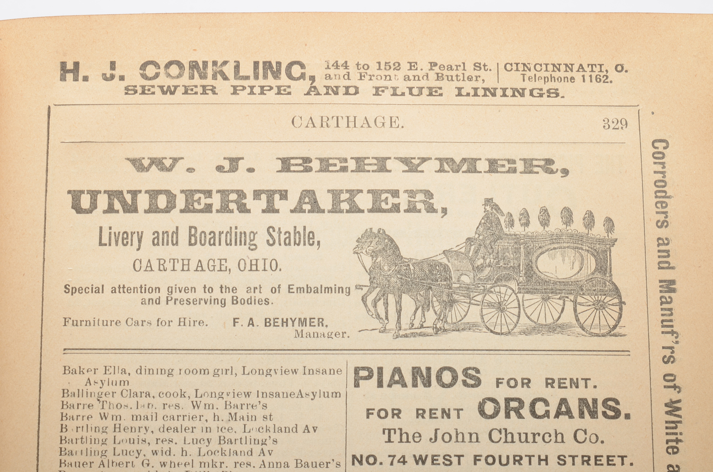 Wilson's County Directory for Hamilton County