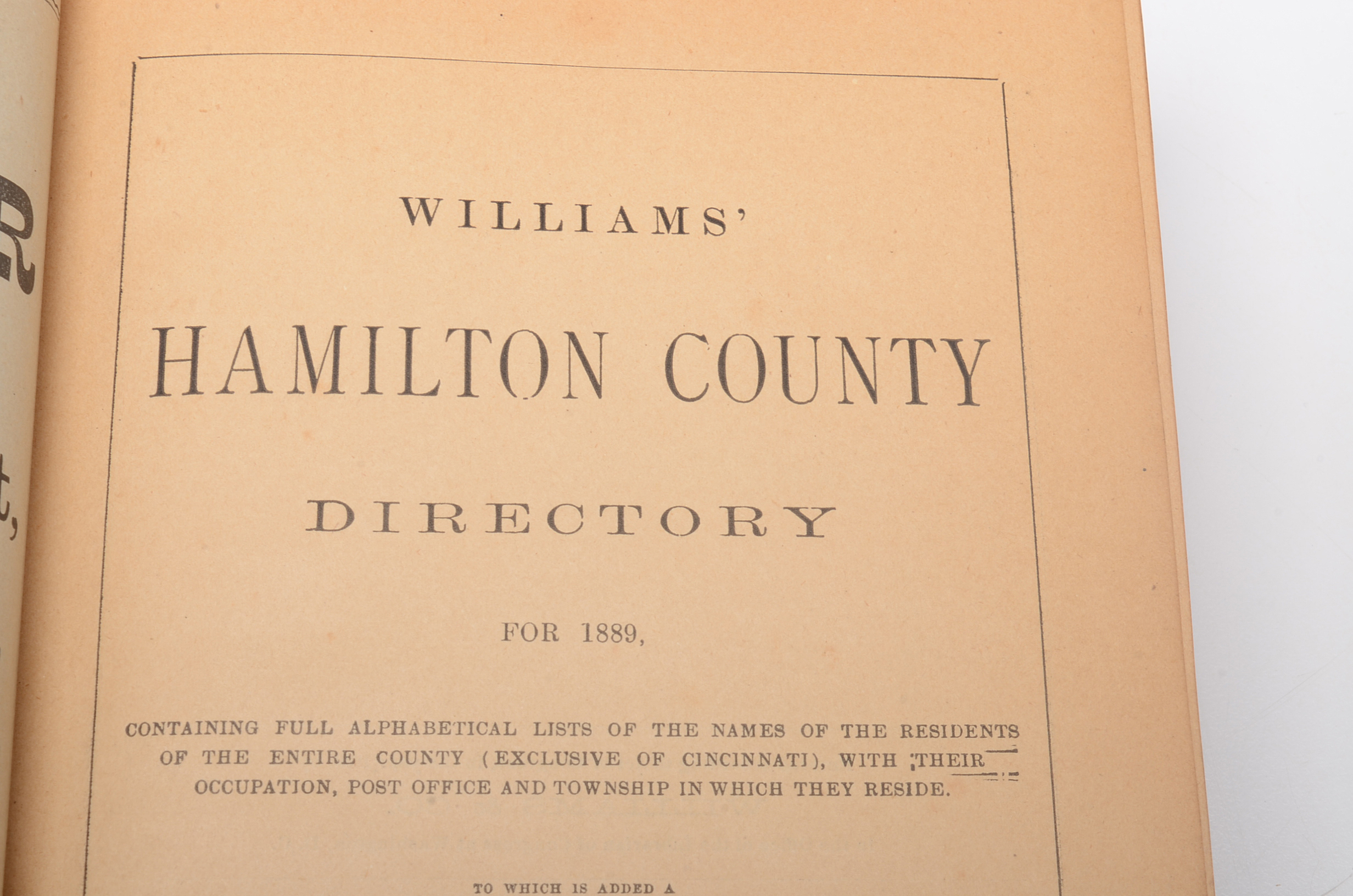 Wilson's County Directory for Hamilton County