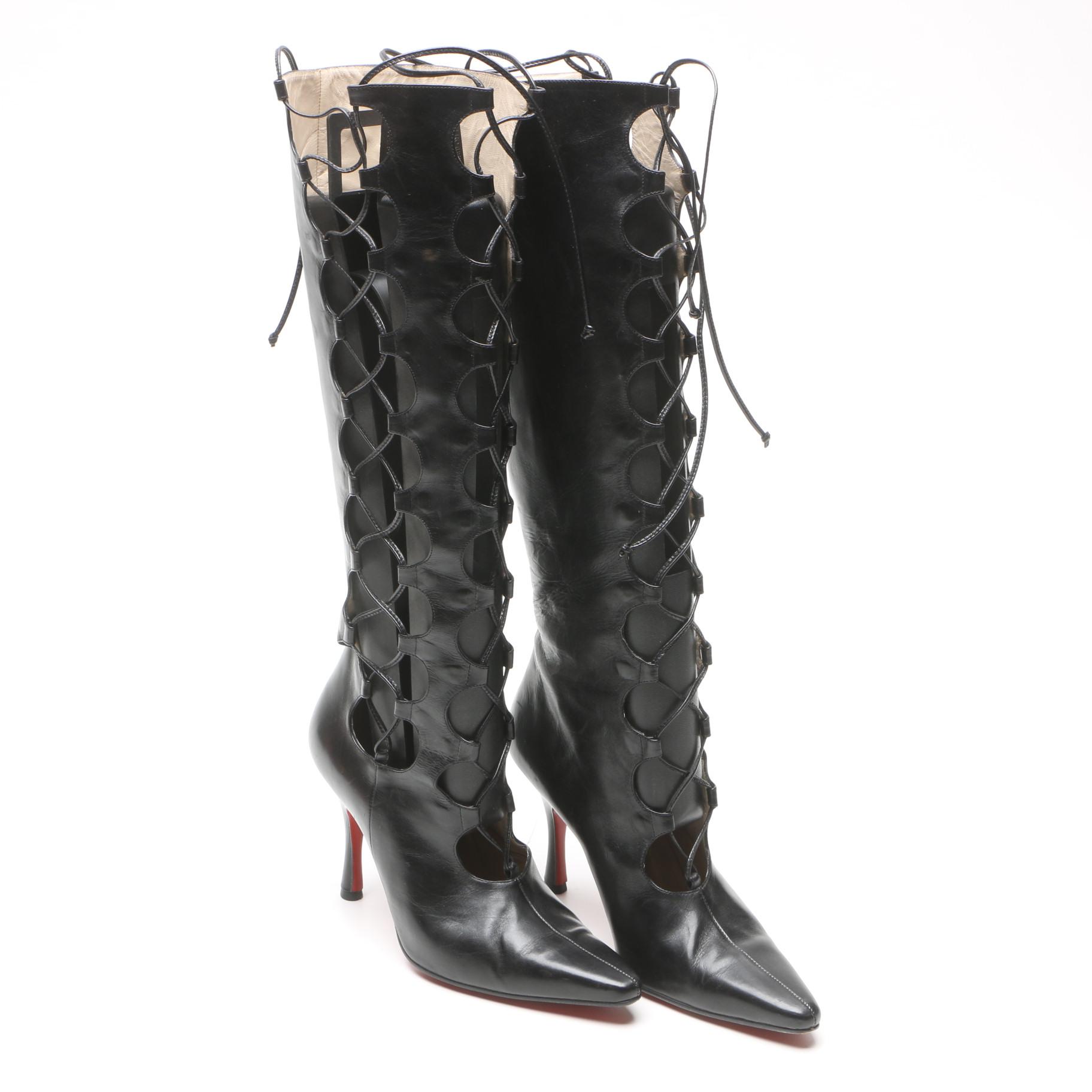 Vintage Christian Louboutin La Goulue Lace-Up Boots