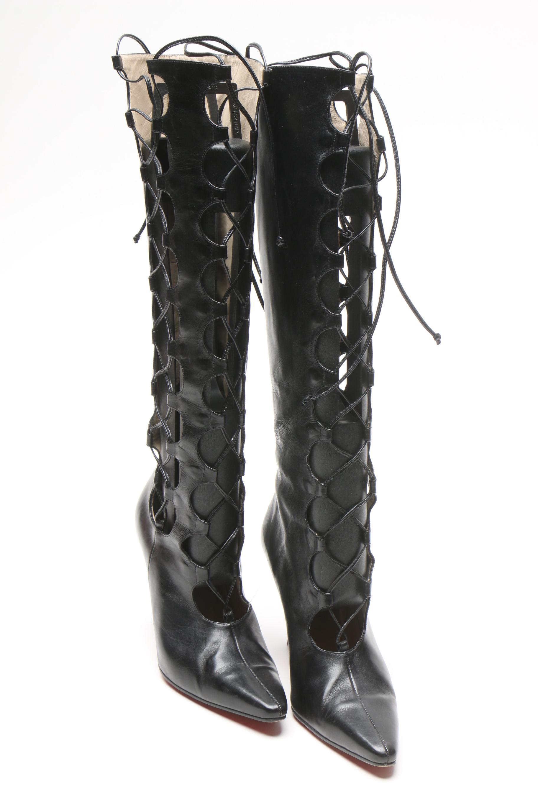 Vintage Christian Louboutin La Goulue Lace-Up Boots