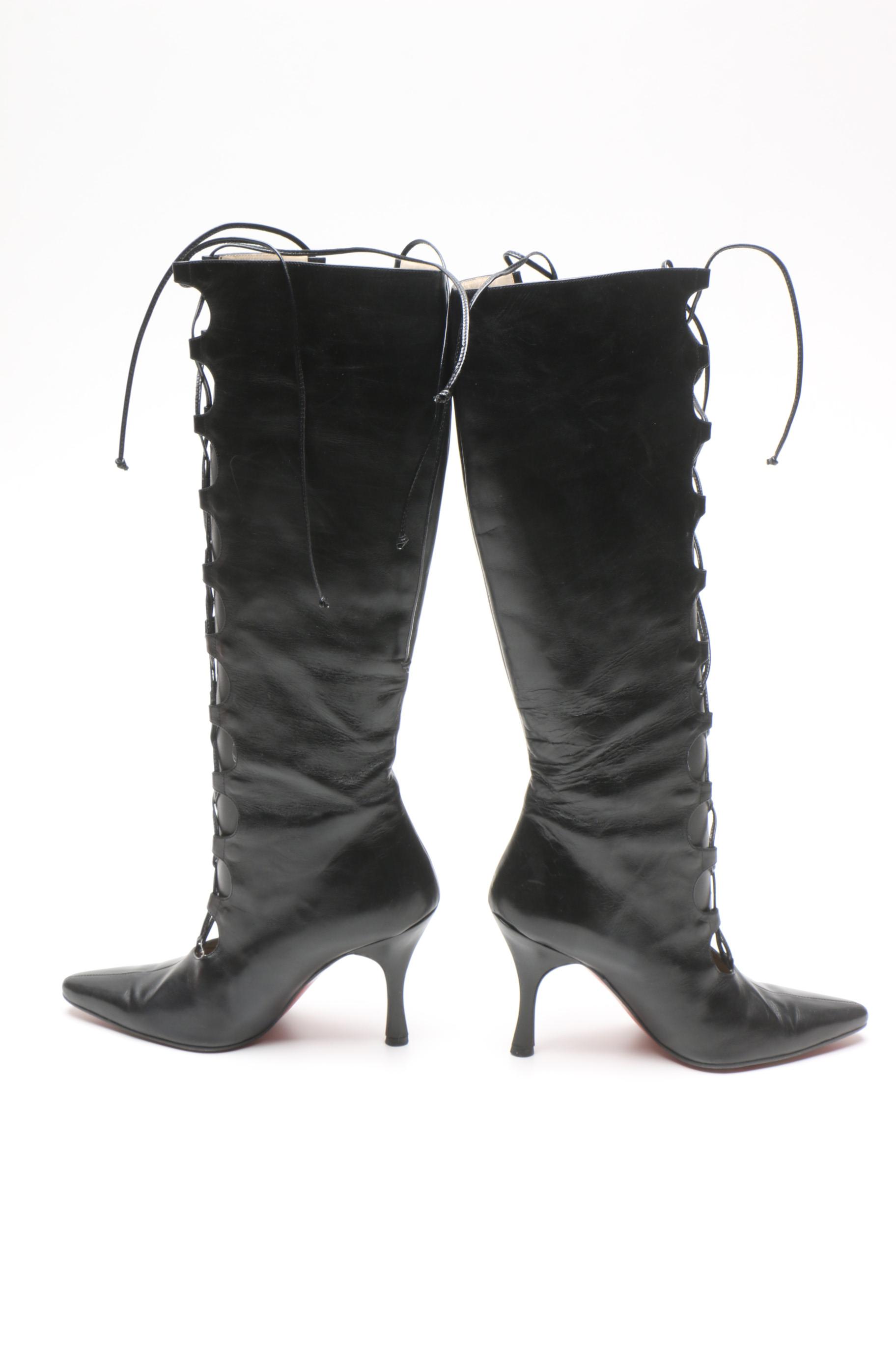 Vintage Christian Louboutin La Goulue Lace-Up Boots