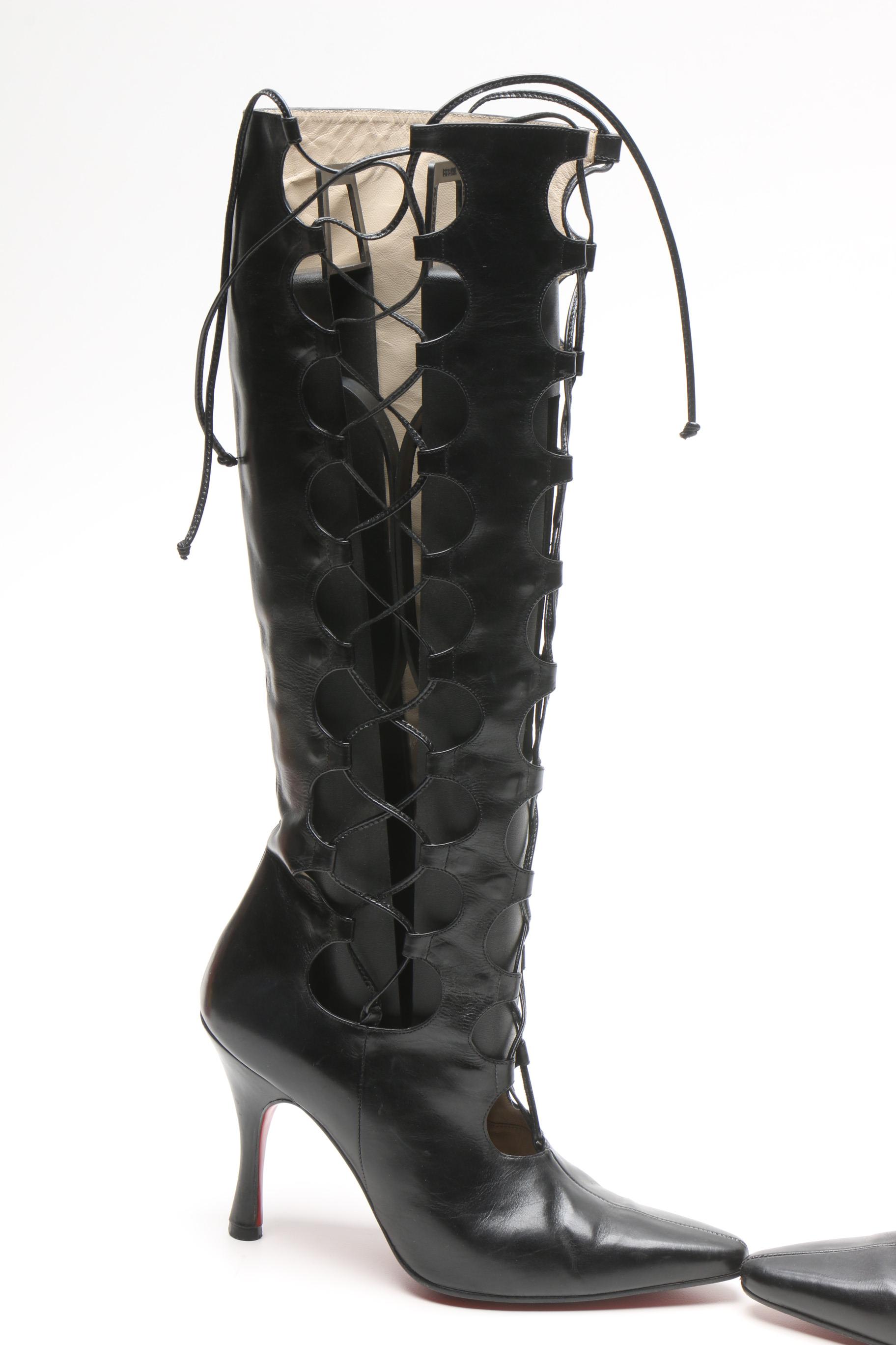 Vintage Christian Louboutin La Goulue Lace-Up Boots