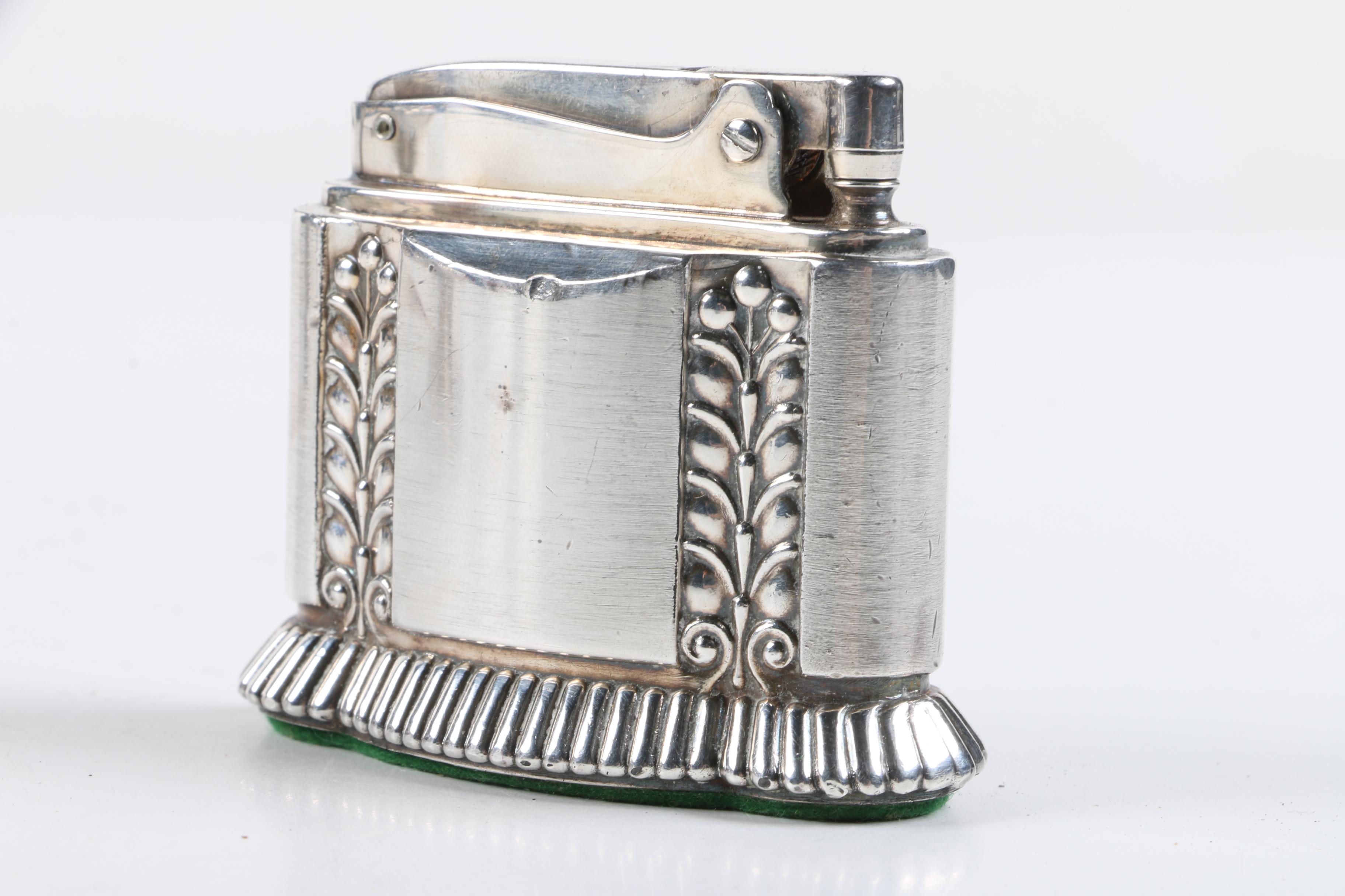 Ronson "Diana" and "Newport" Silver Plate Tabletop Lighters with Hunt-Hallmark