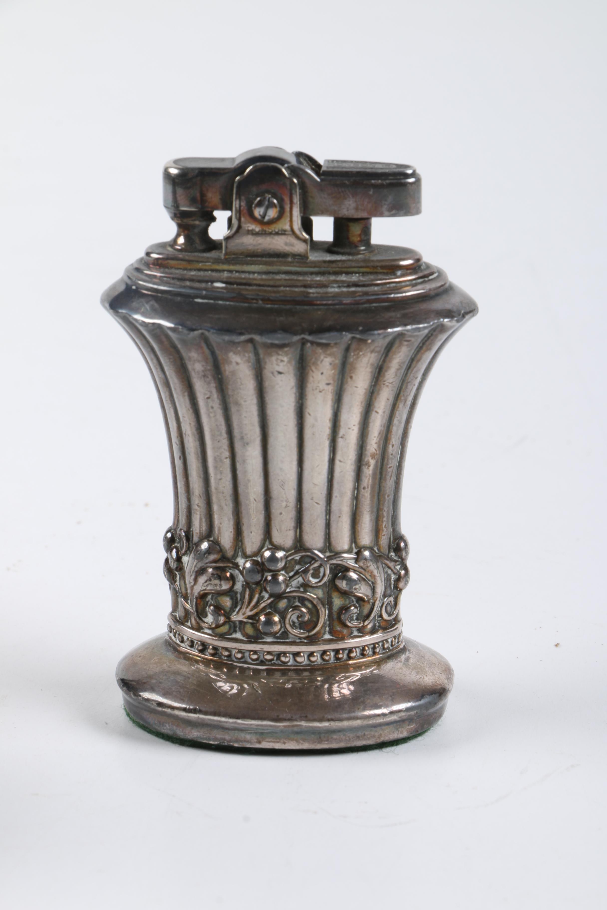 Ronson "Diana" and "Newport" Silver Plate Tabletop Lighters with Hunt-Hallmark