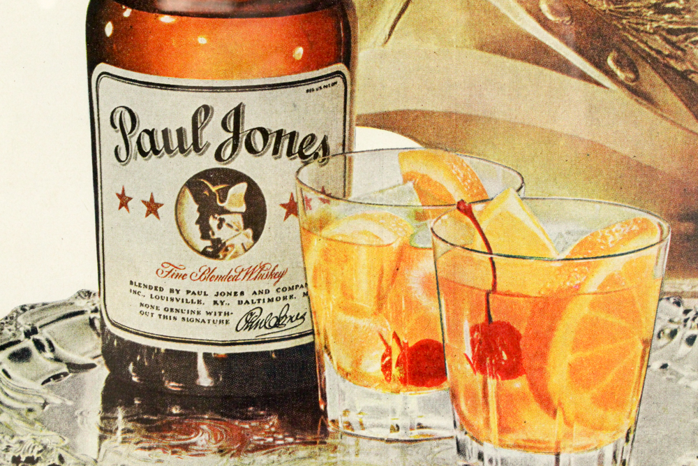 1942 Framed "Paul Jones" Whiskey Advertisement