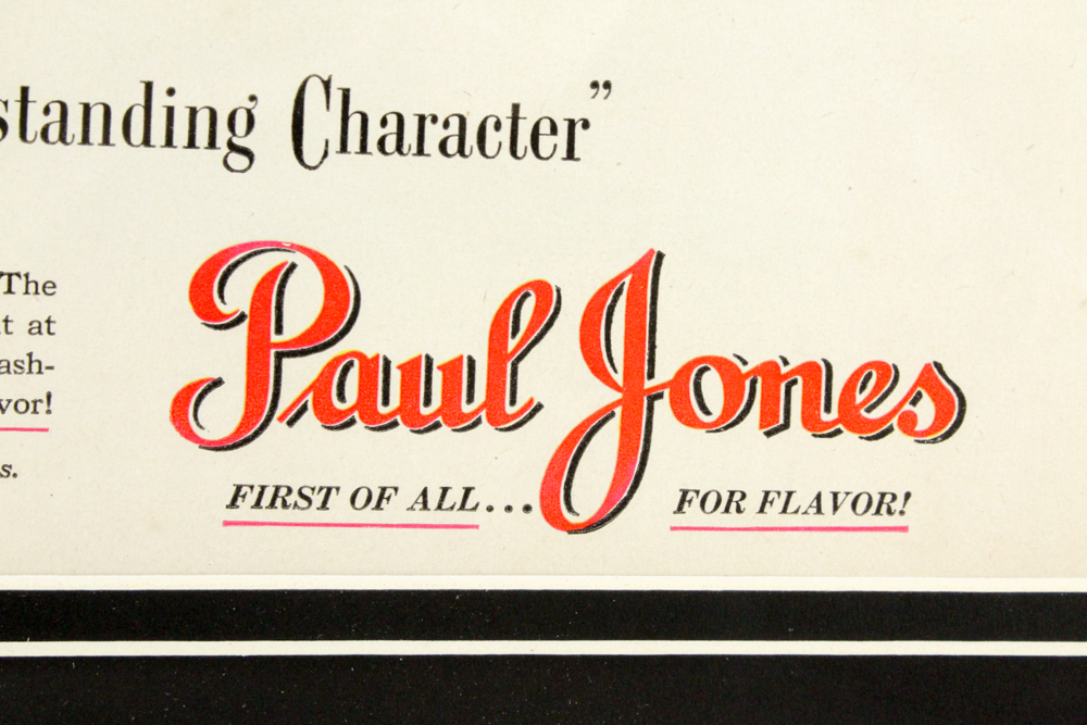 1942 Framed "Paul Jones" Whiskey Advertisement