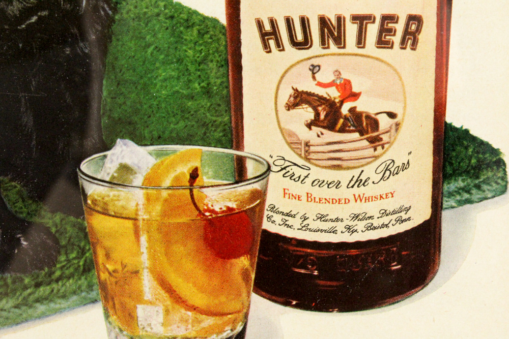 1946 Framed "Hunter" Blended Whiskey Advertisement