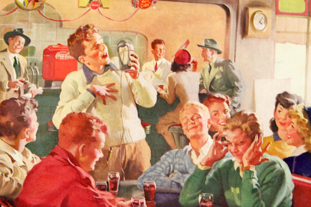 1945 Framed Original "Coca-Cola" Advertisement