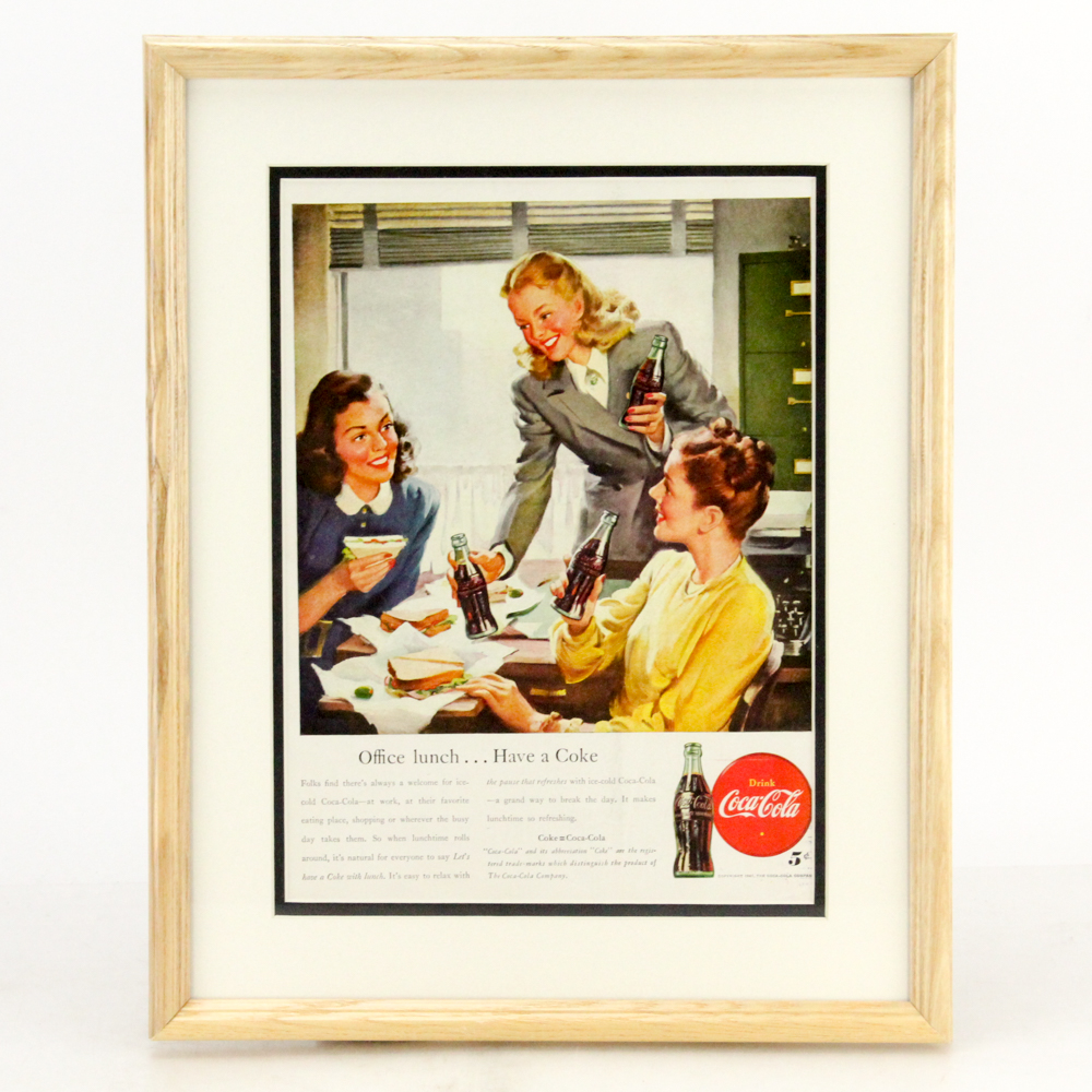 1947 Framed Original "Coca-Cola" Advertisement