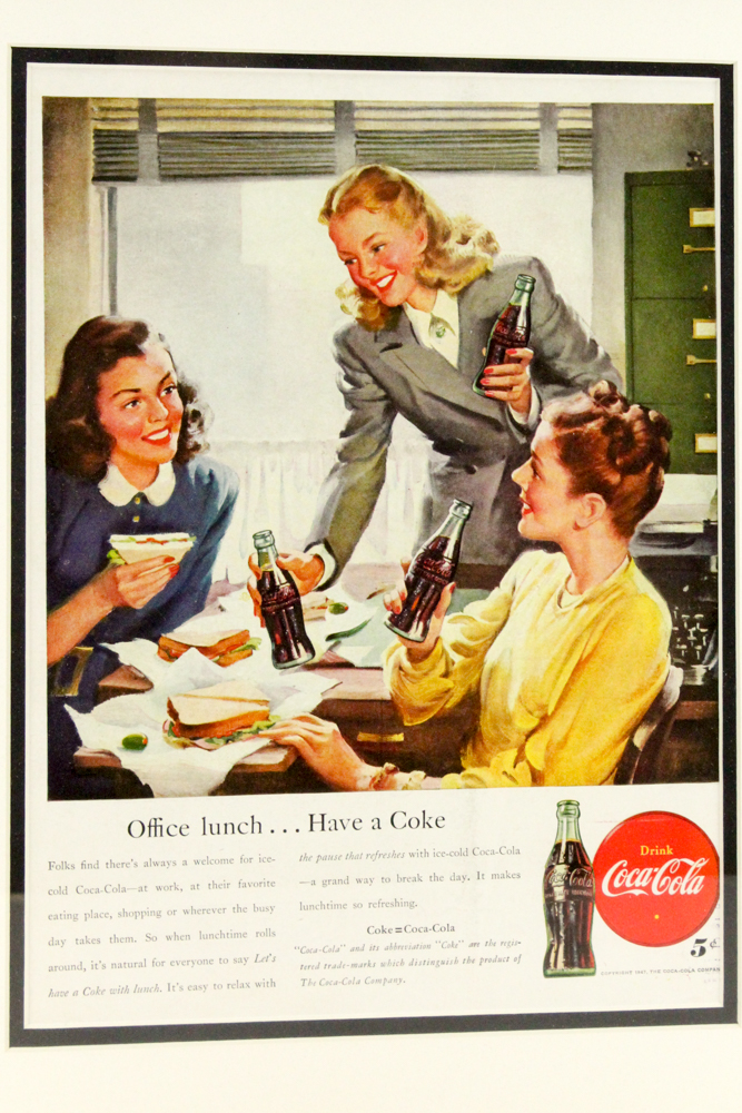 1947 Framed Original "Coca-Cola" Advertisement