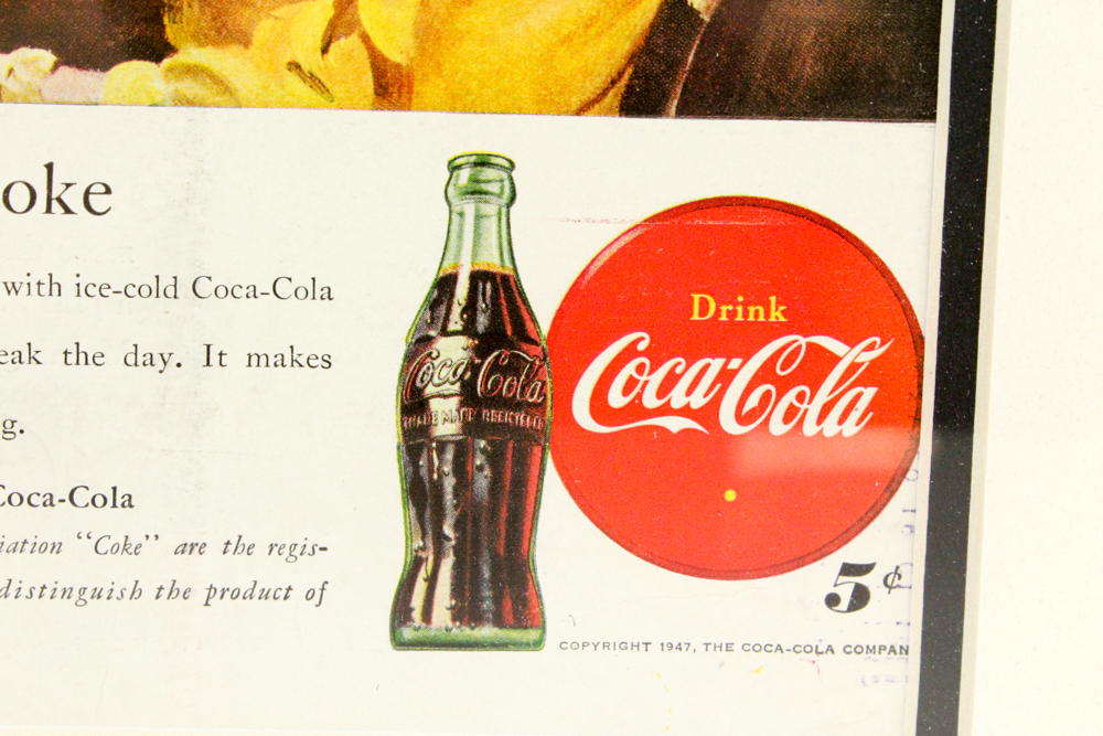 1947 Framed Original "Coca-Cola" Advertisement