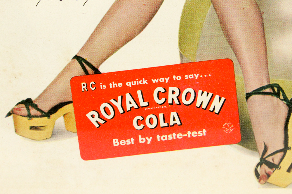 Vintage Advertisement for "Royal Crown Cola" Featuring Virginia Mayo
