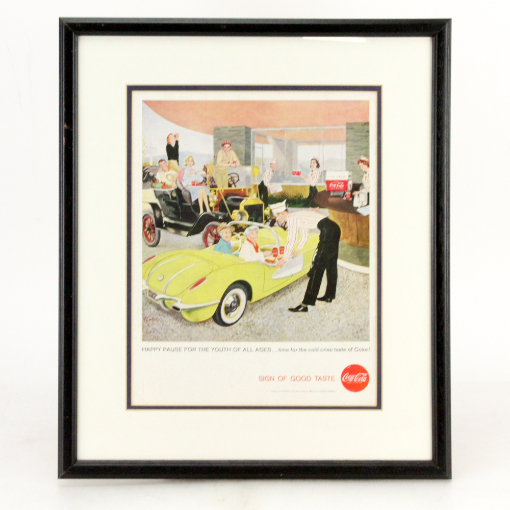 1958 Framed Original "Coca-Cola" Advertisement