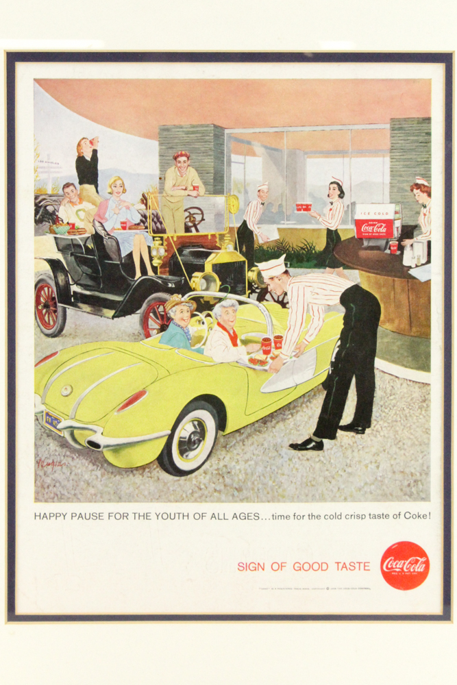 1958 Framed Original "Coca-Cola" Advertisement